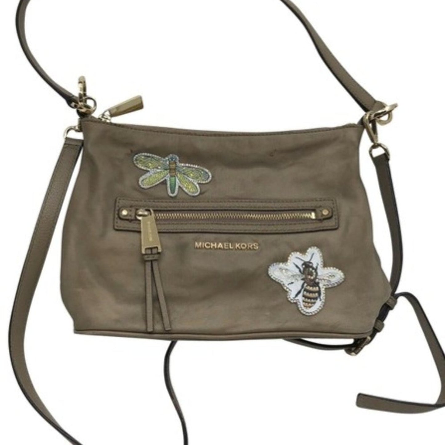 Michael Kors beige Nylon Crossbody Customized