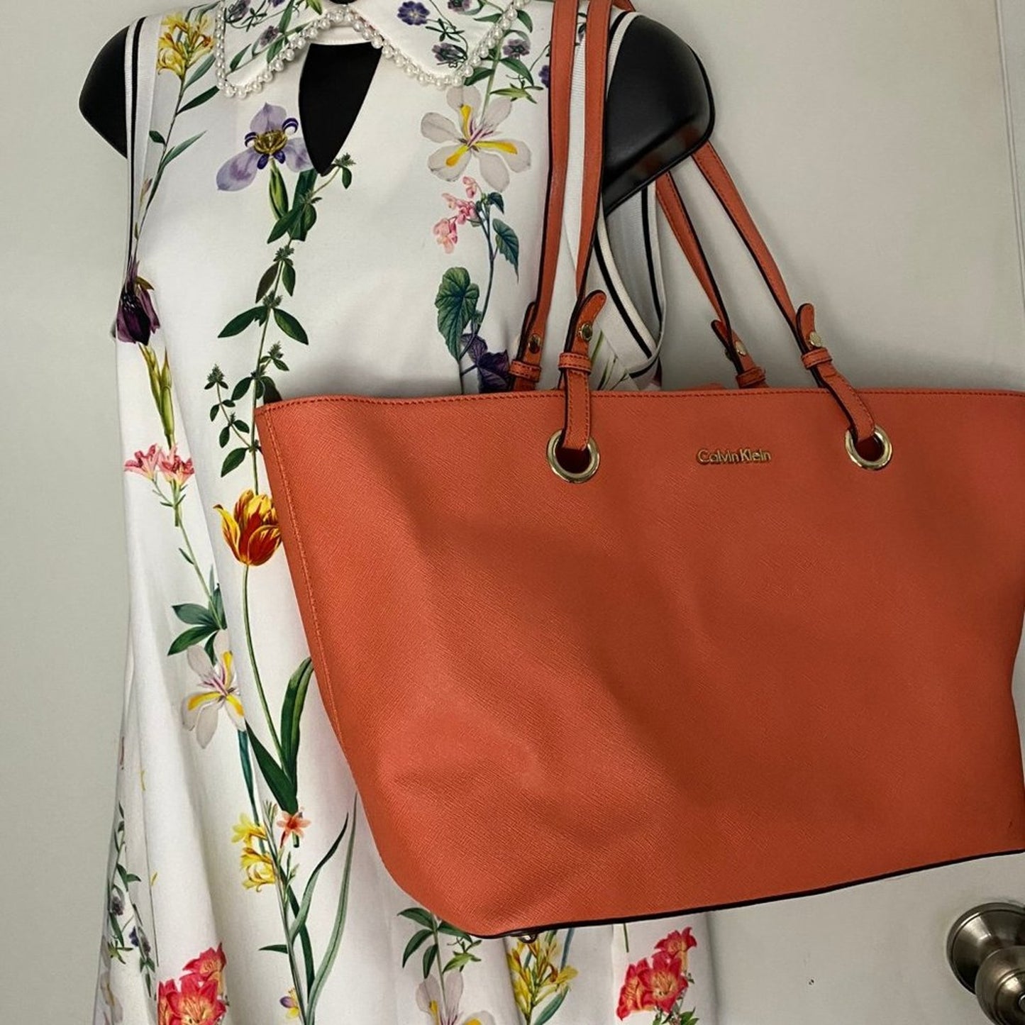 Calvin Klein Red Large Shopping Tote