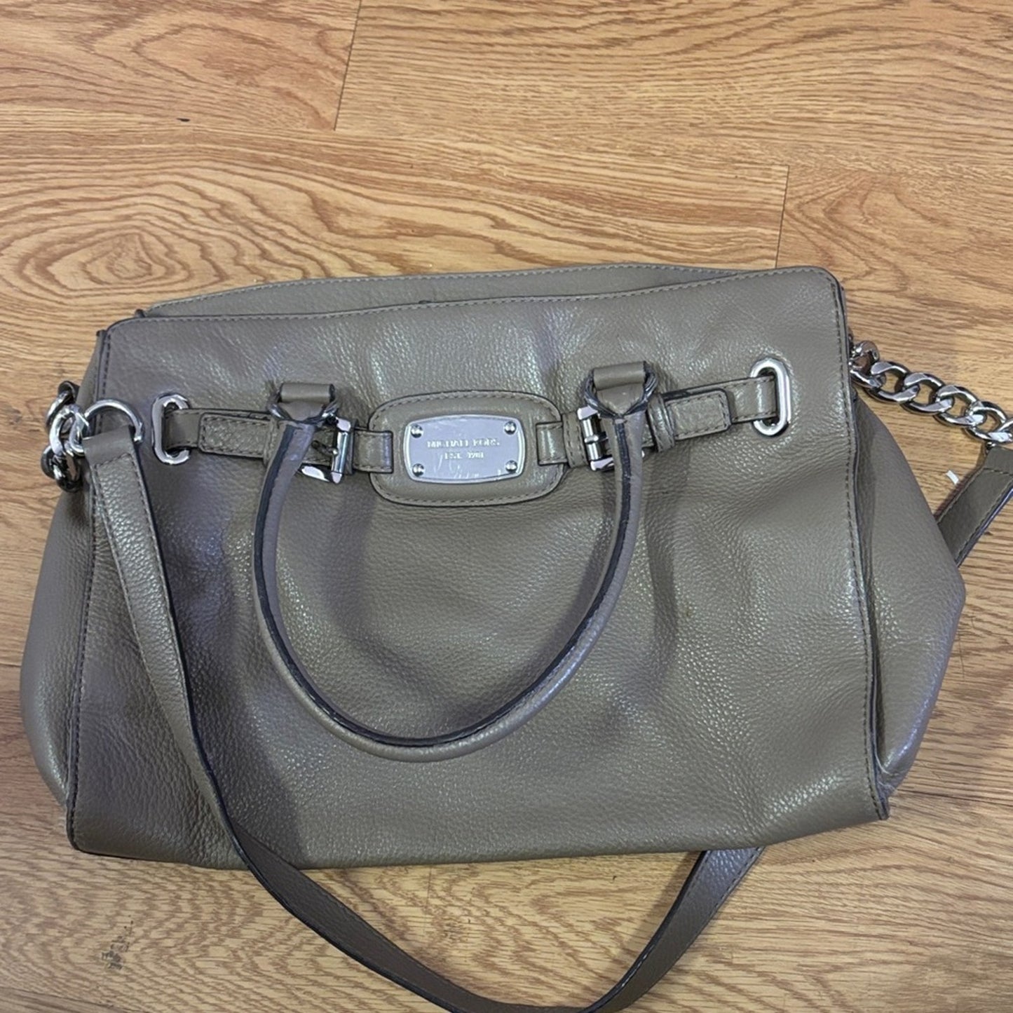 Michael Kors Gray Leather Satchel