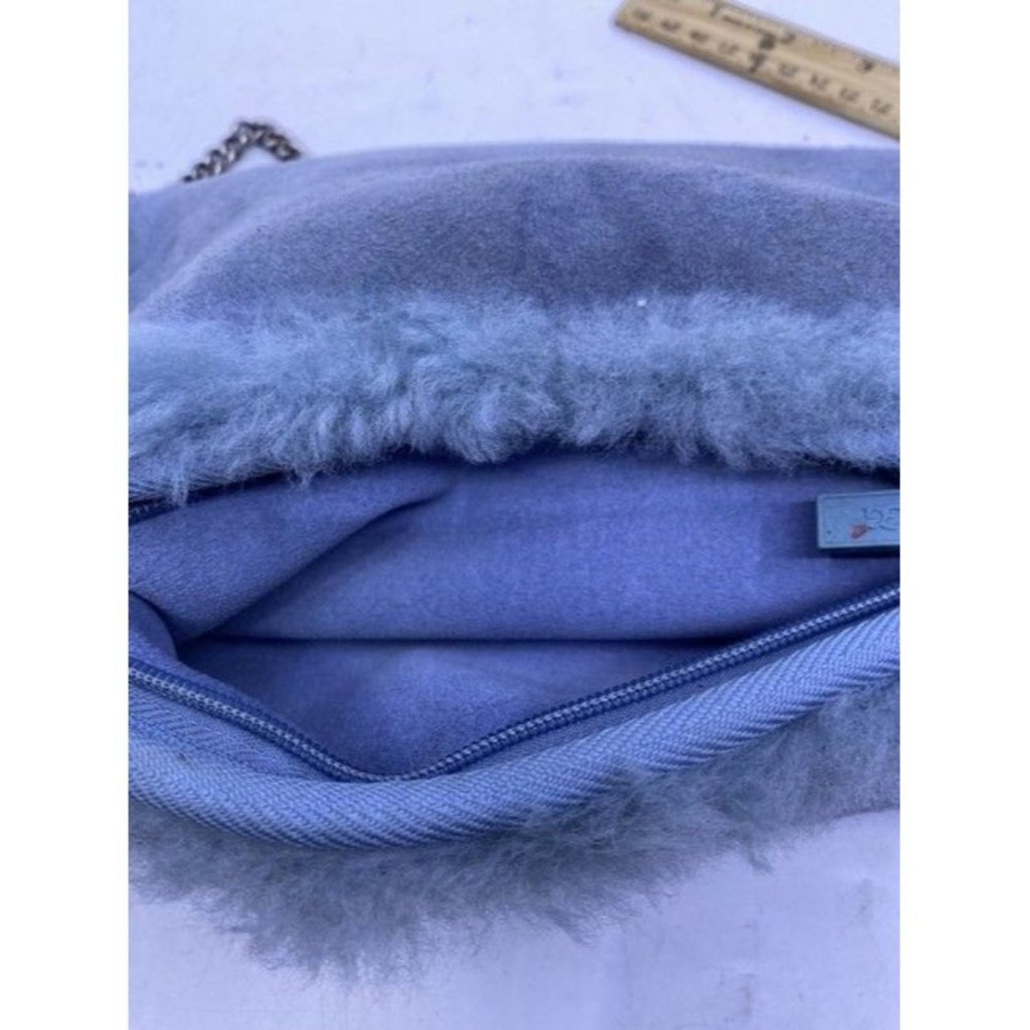 Ugg Australia Unique Hand Warmer Purse Blue Suede Shoulder Bag