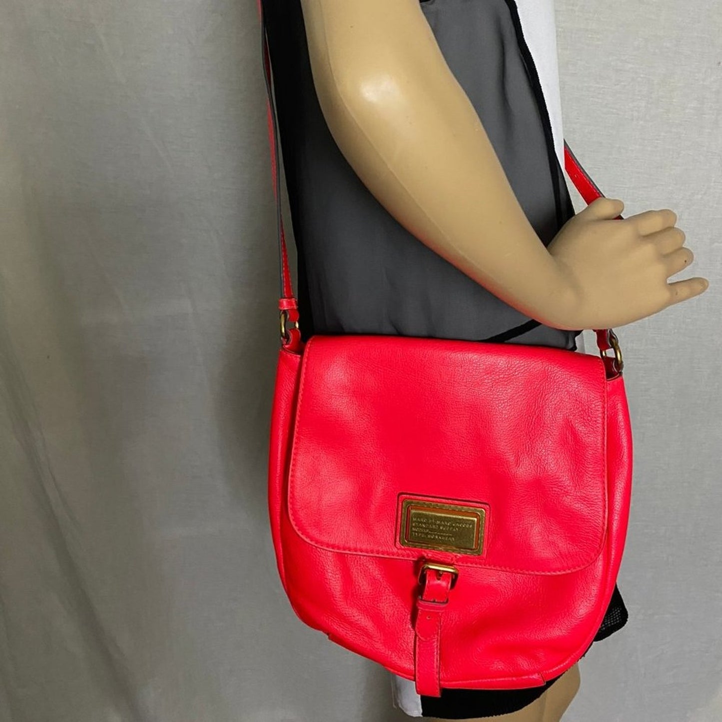 Marc Jacobs Orange Grain Leather Crossbody Bag