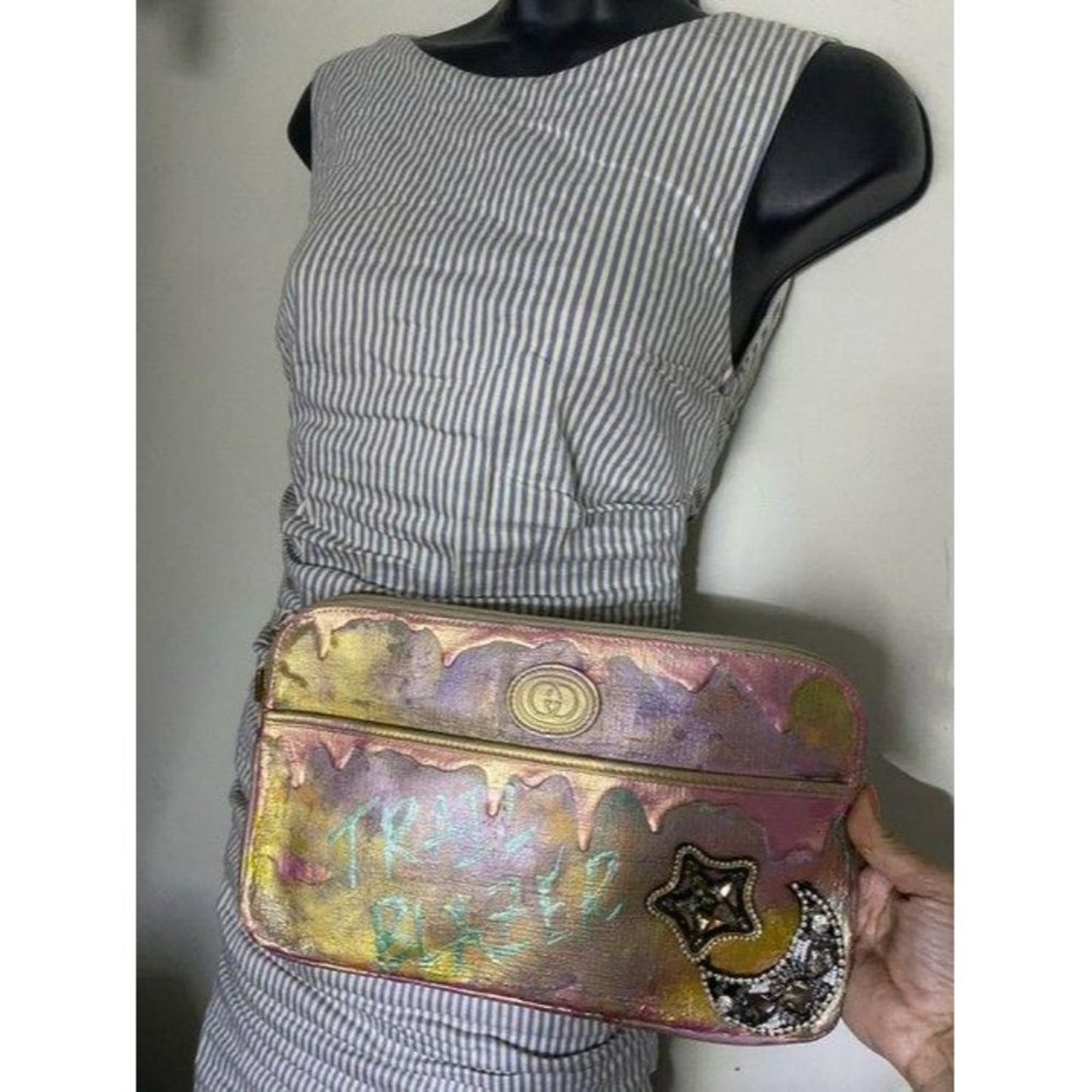 Gucci Purple Pink Gold W Vintage Customized By W S