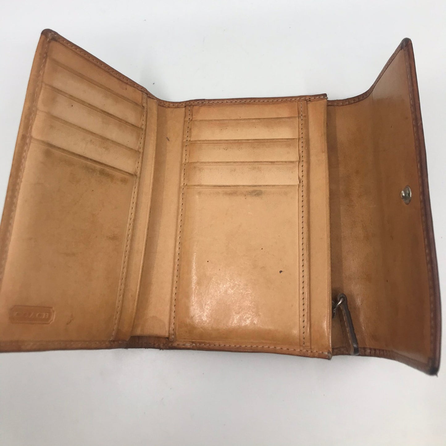 COACH Brown C Signature Design Leather Wallet