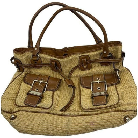 michael kors in need of tlc brown wicker shoulder