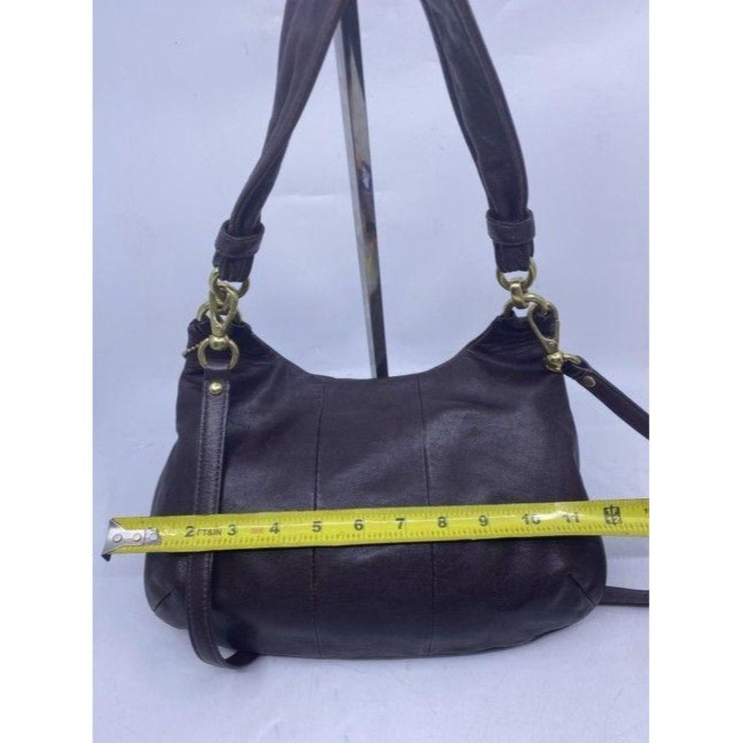 coach vintage rare brown leather cross body bag