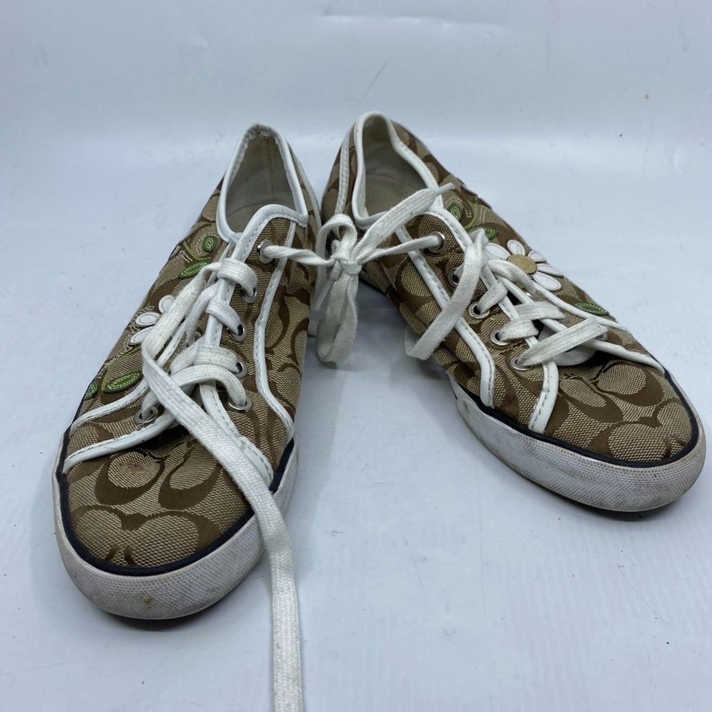 Coach Brown White Sneakers Size 8