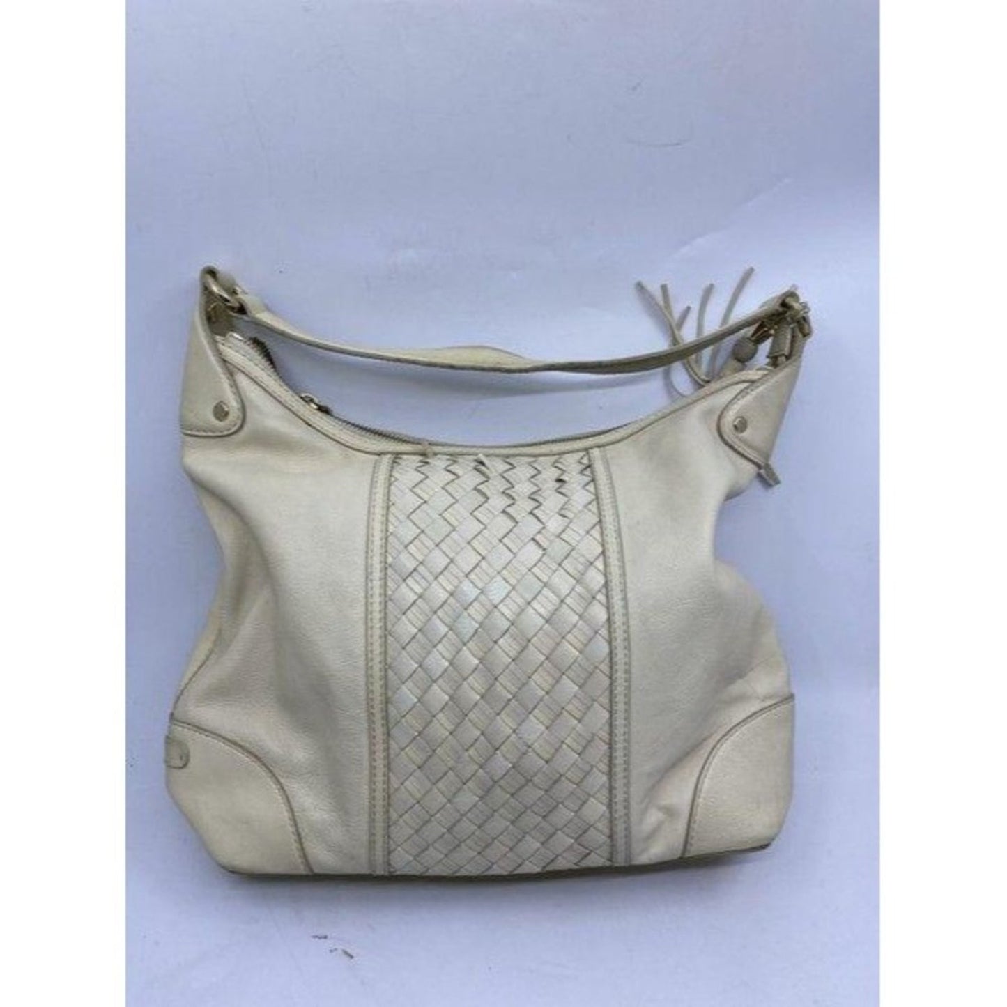 cole haan xl cream leather shoulder bag