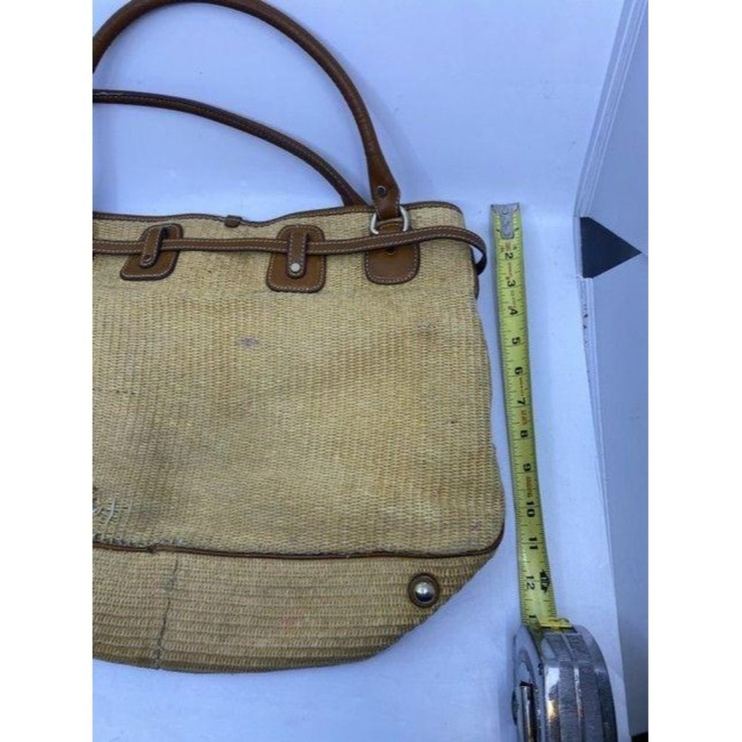 michael kors in need of tlc brown wicker shoulder