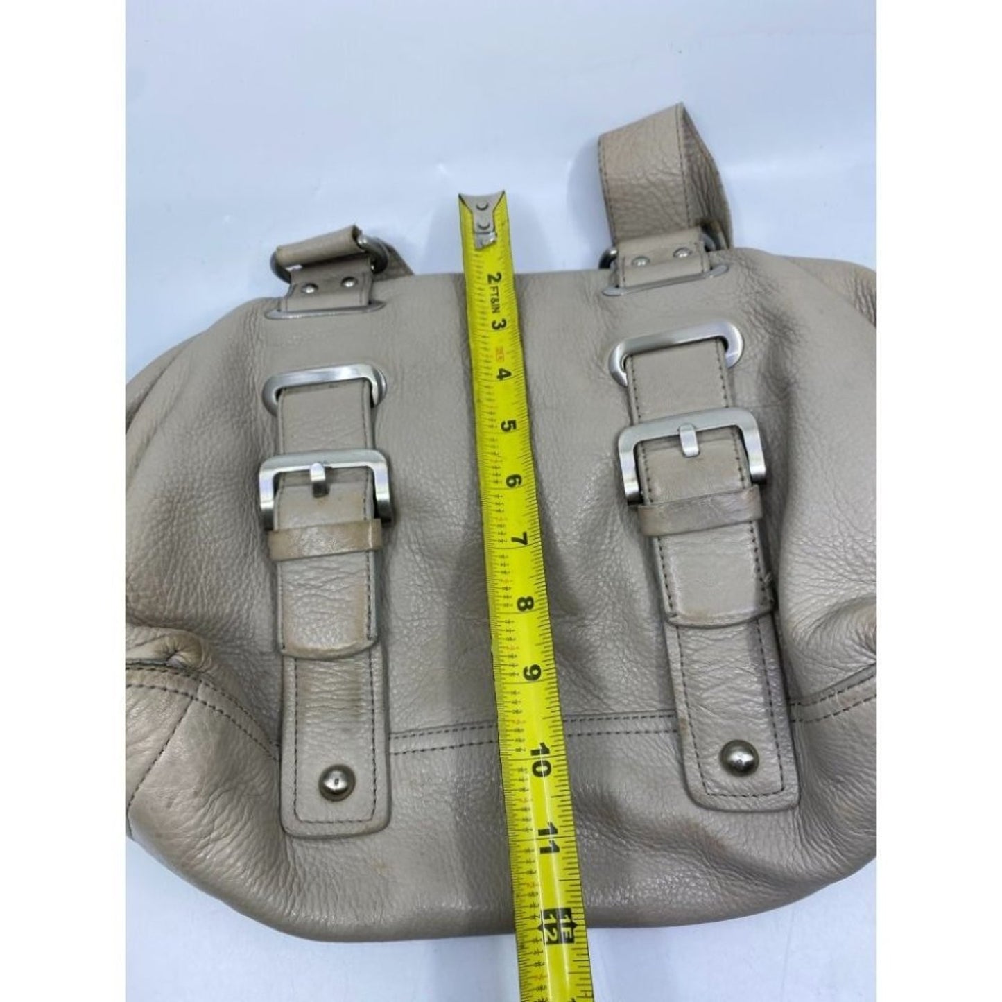 Kenneth Cole Cream Leather Tote/ Shoulder Bag