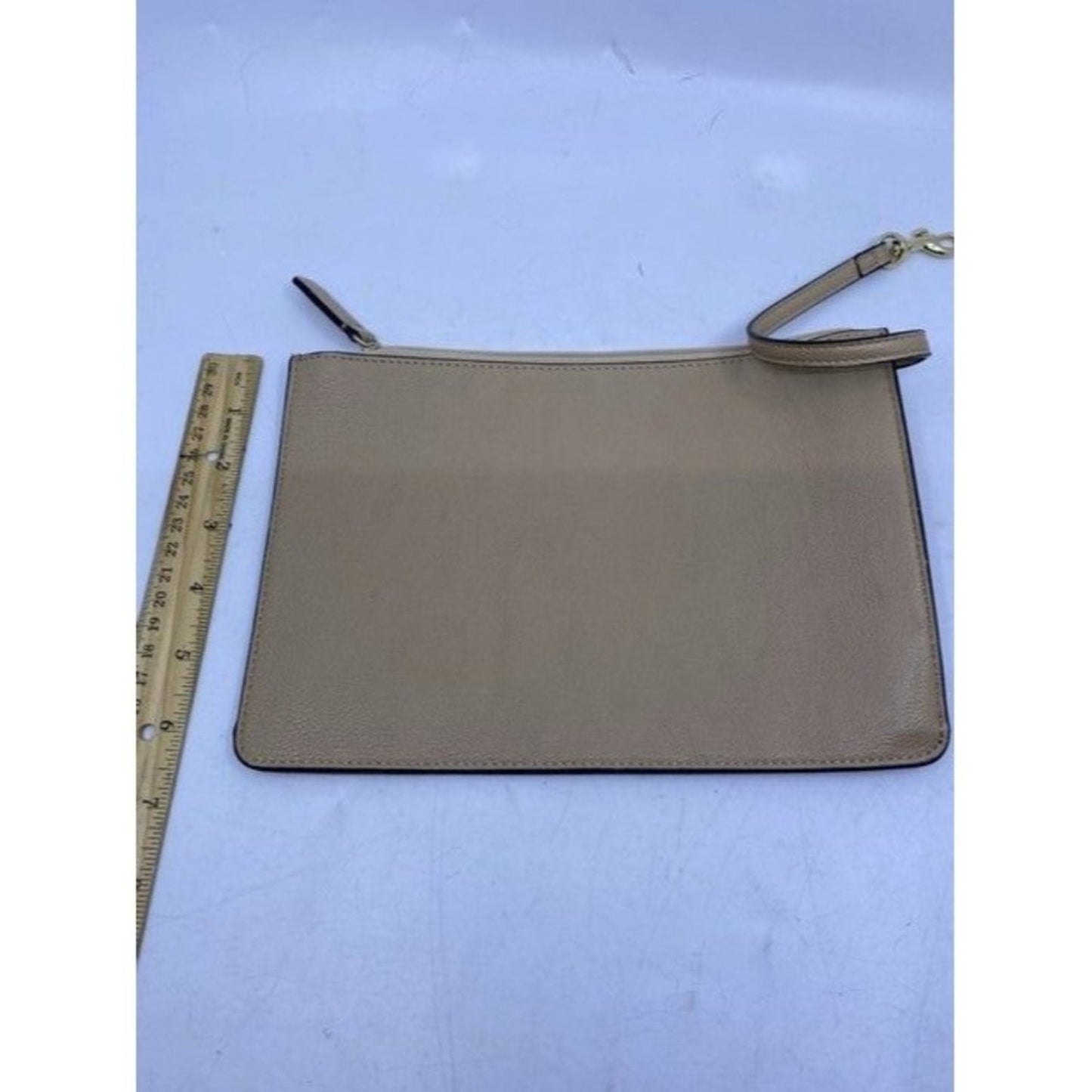 Calvin Klein Clip On Tan Faux Leather Clutch
