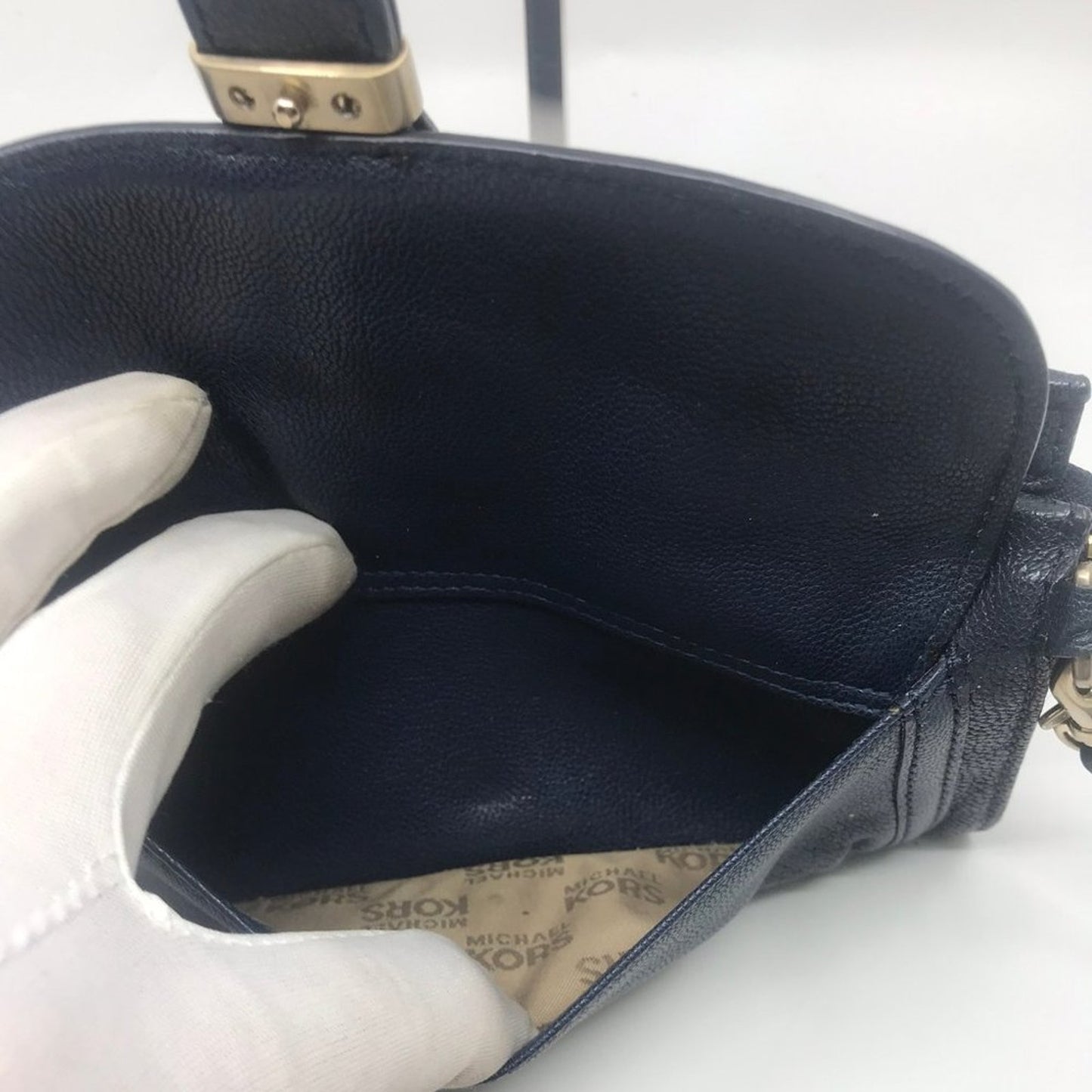 Michael Kors Leather Long Belt Black Wristlet