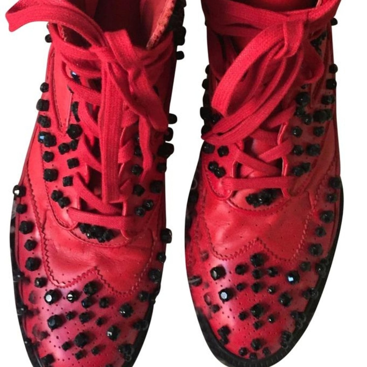 GIVENCHY Men’s Red High Sneakers w/ Stones size 44