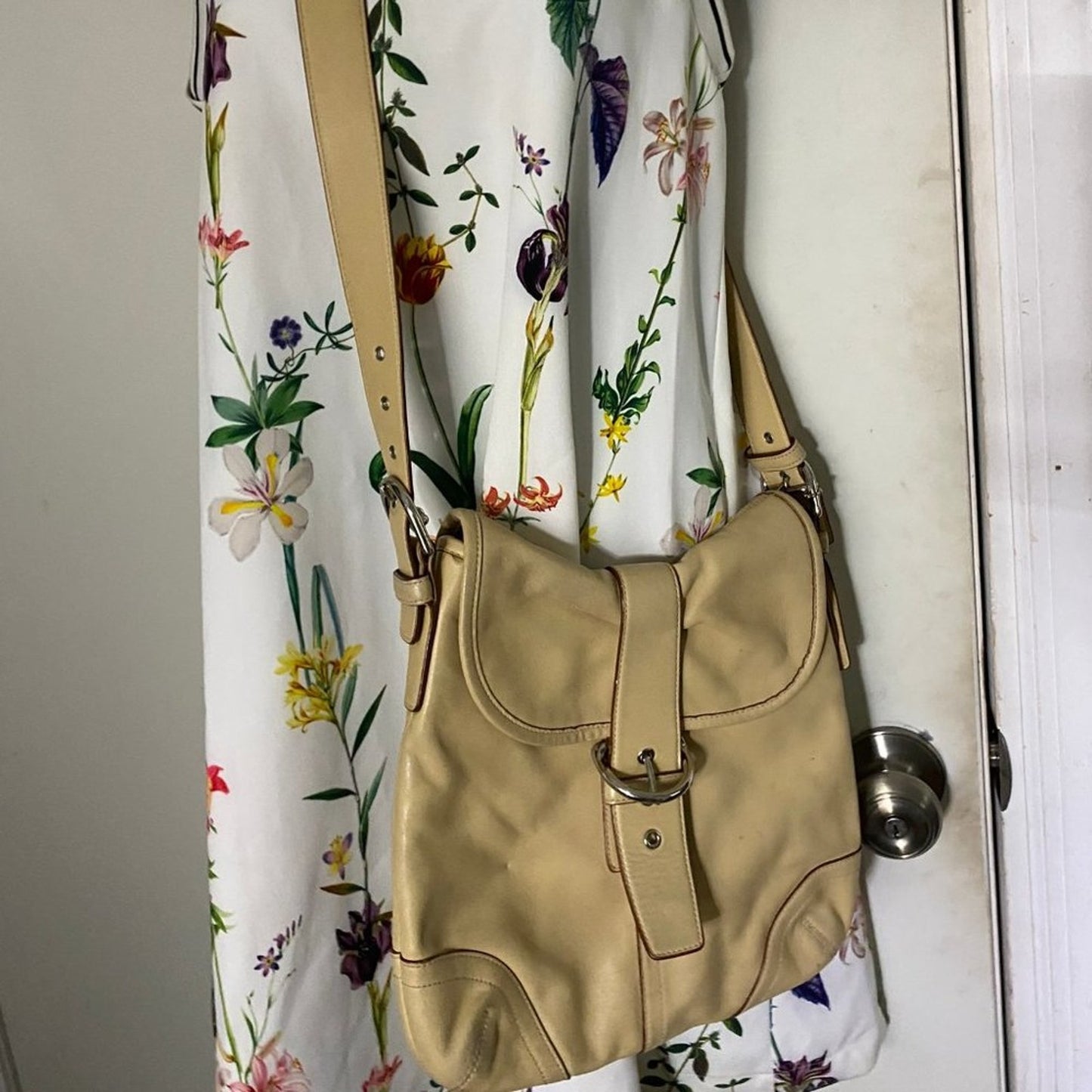 Coach Medium Tan Leather Crossbody Bag