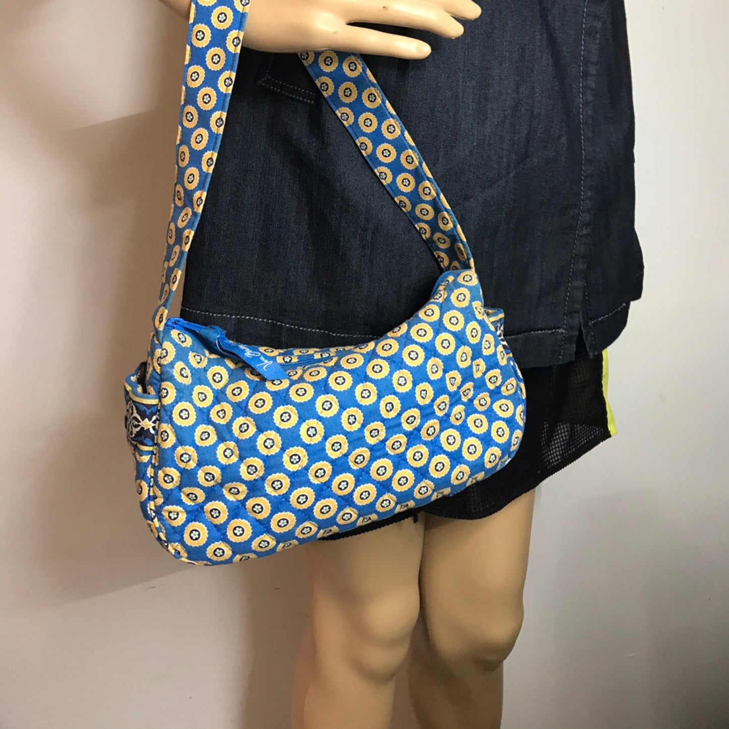 Vera Bradley Blue Tan Nylon Small Handbag