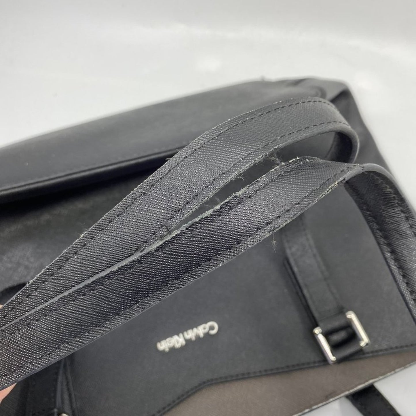 Calvin Klein Black Large Saffiano Leather Tote Bag