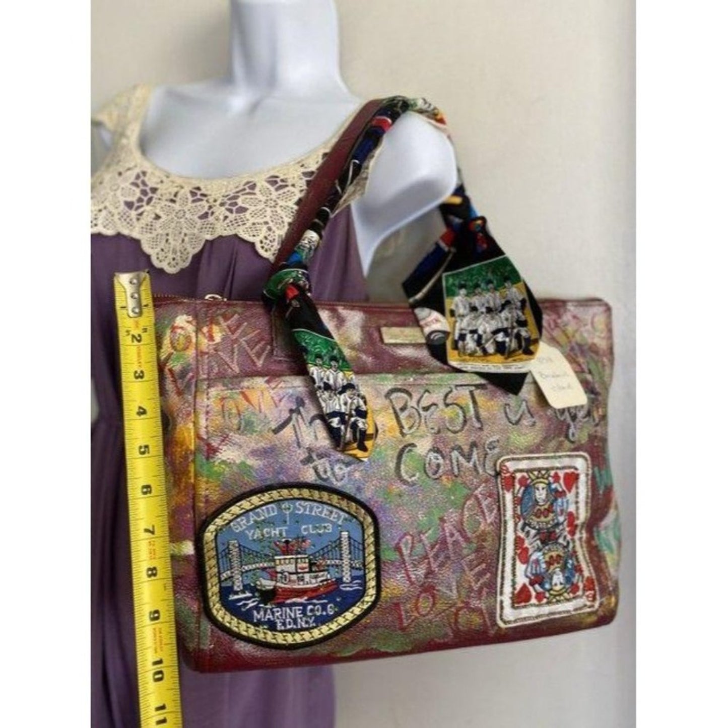kate spade xl customized artwork and applique mult