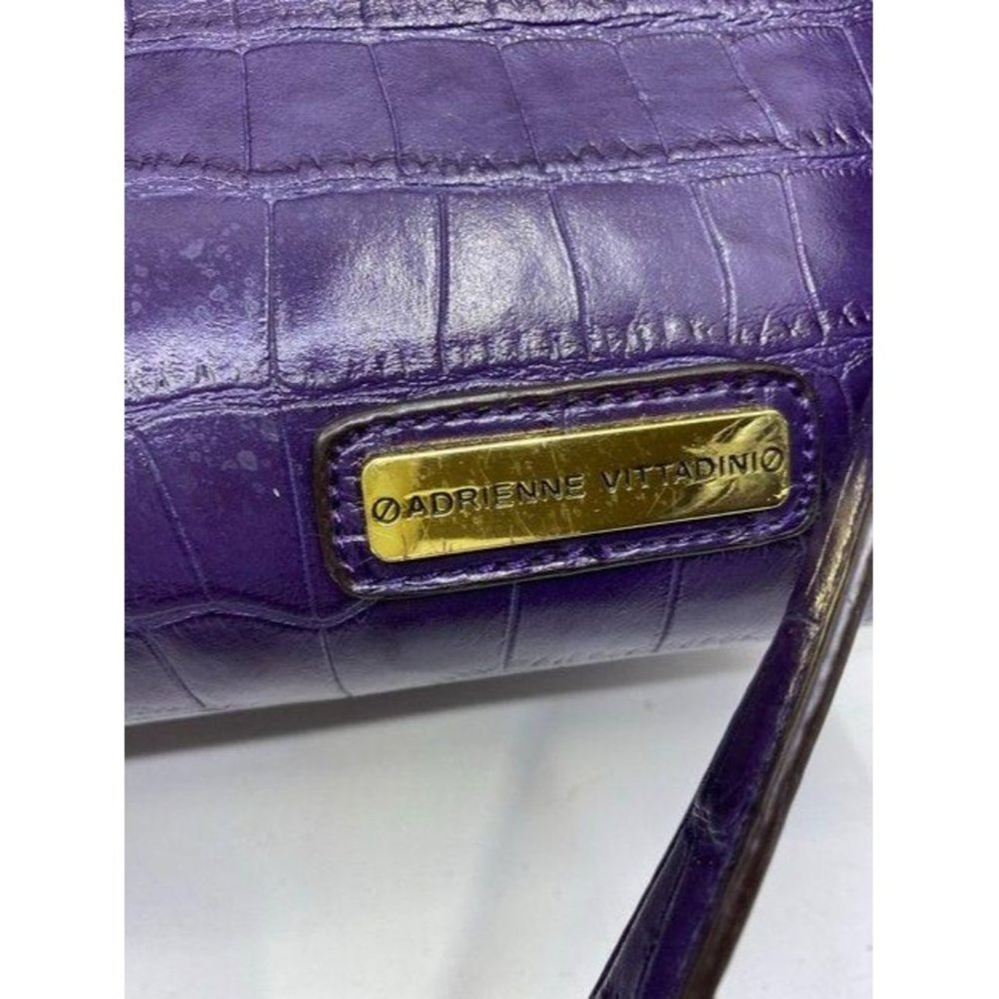 adrienne vittadini crossbody w w stra purple leath