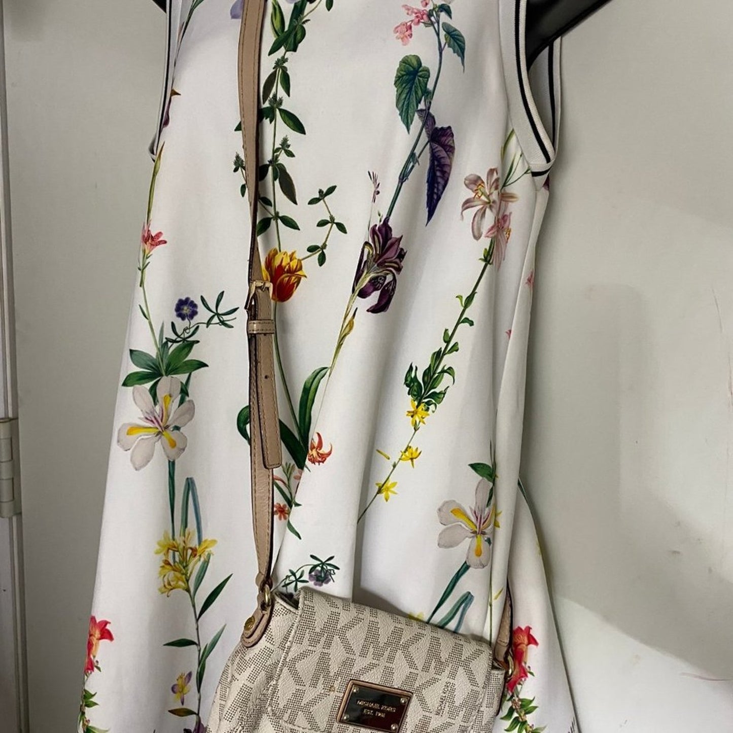 Michael Kors White Leather Crossbody Bag