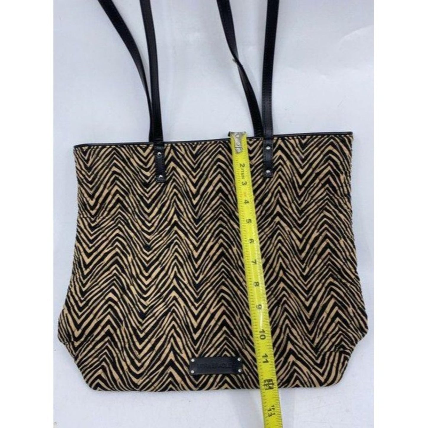 vera bradley bag large quilted black beige fabric