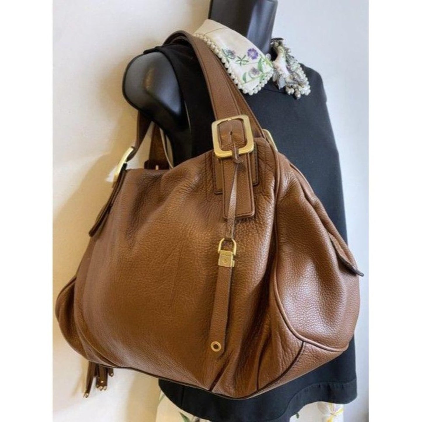cole haan brown leather shoulder bag