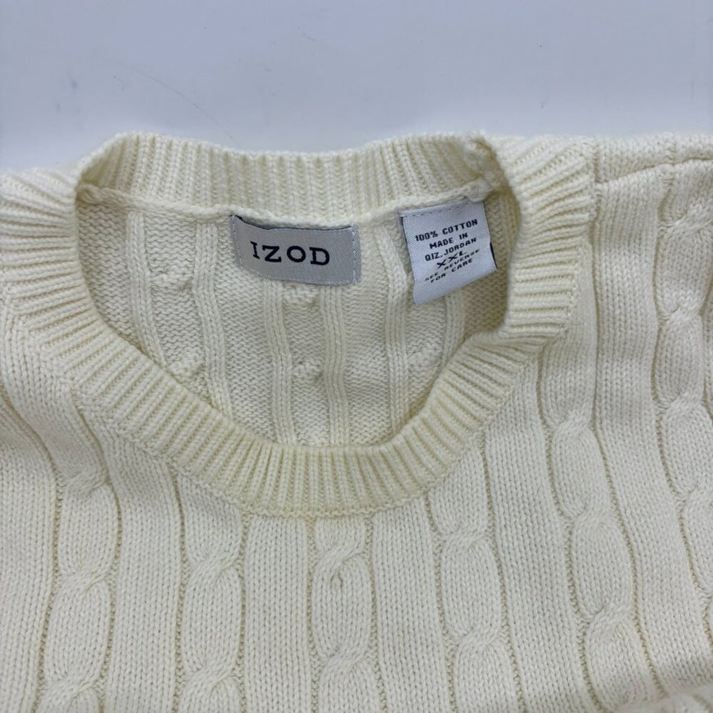 Izod Men's Sweater - Cream - XXL