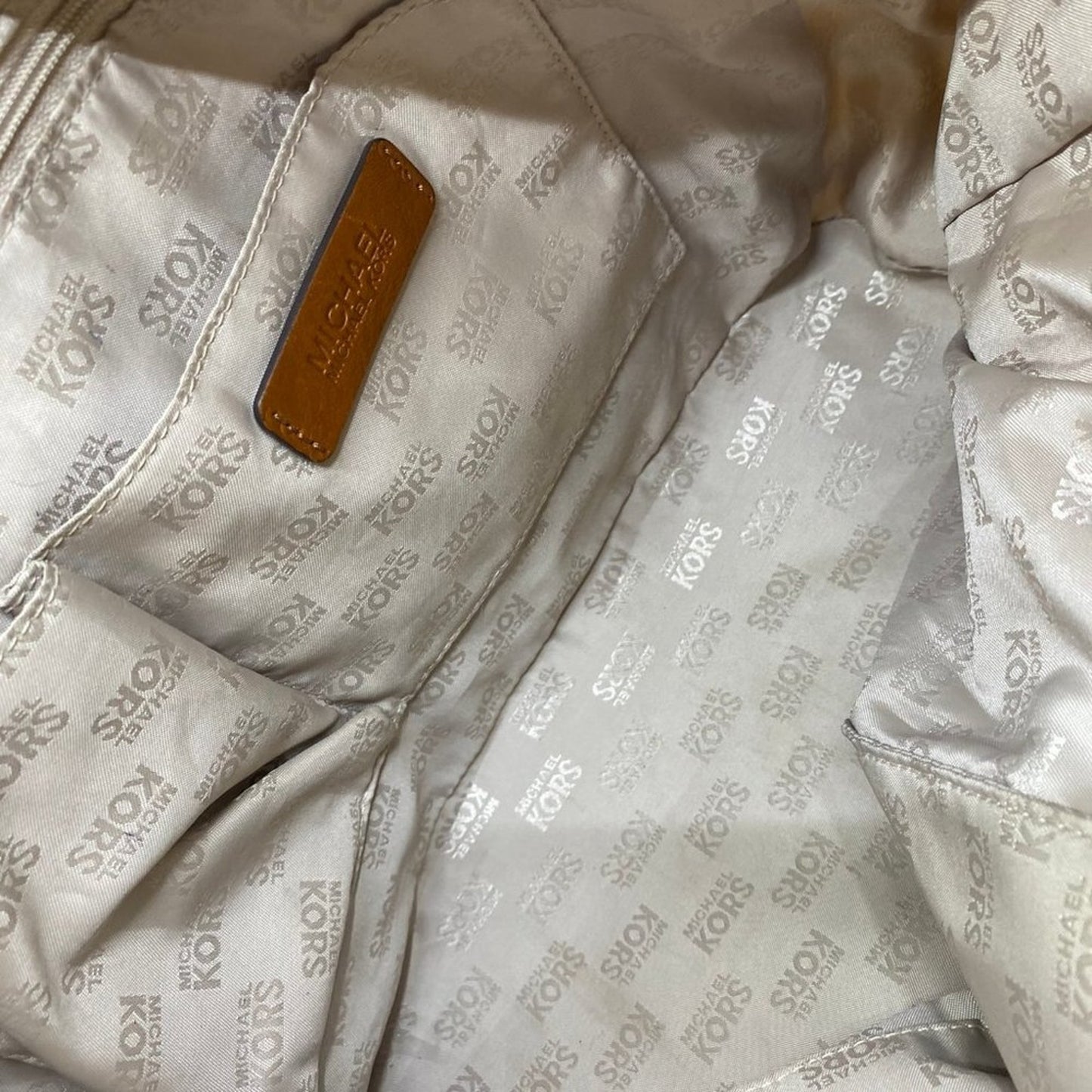 Michael Kors XL Yellow/White Canvas Fabric Handbag