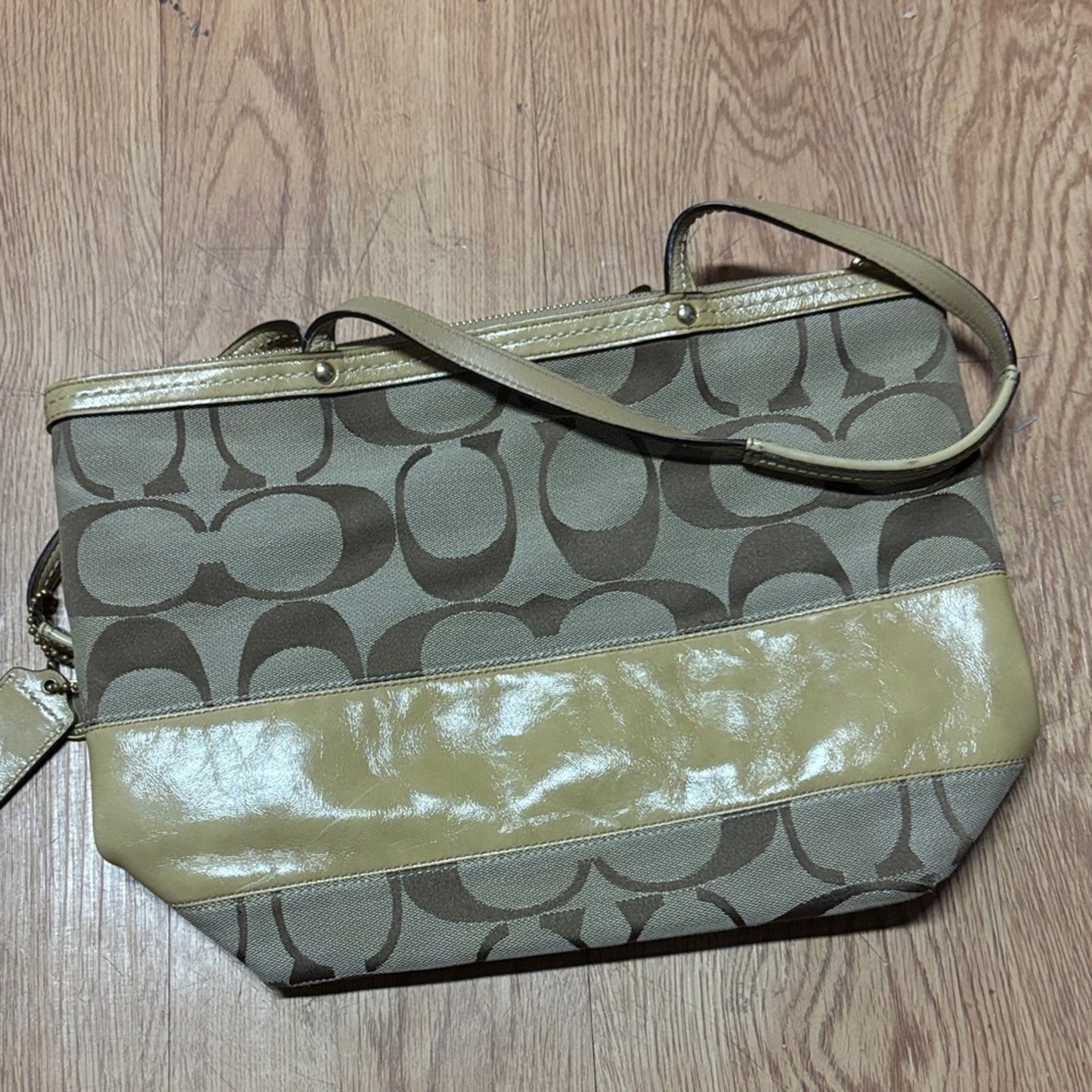 Coach Tan and Brown Shoulder Bag