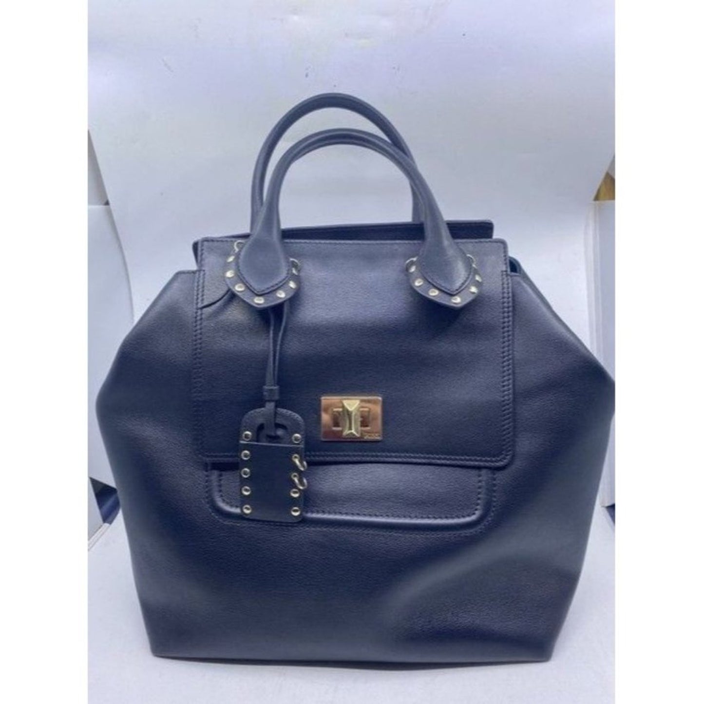 Emilio Pucci Medium City Marquise Top Handle Black Leather Shoulder Bag