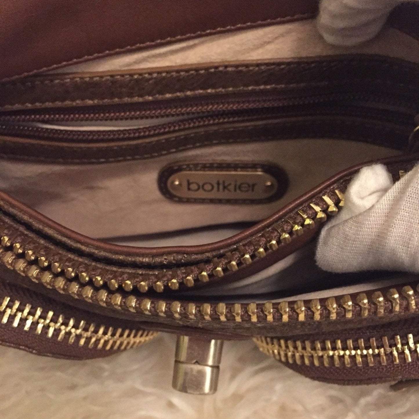 BOTKIER Mini Brown W/ Bronze Shimmer Clutch/ Mini