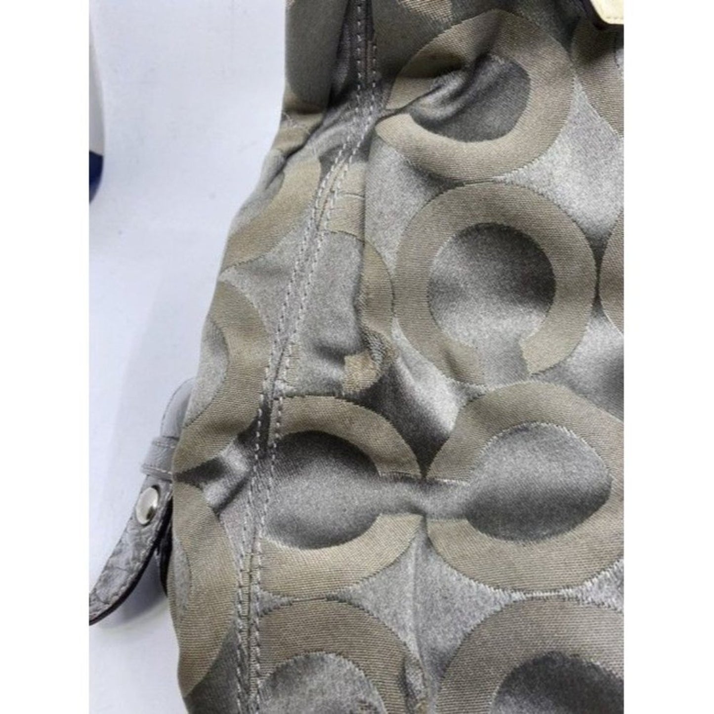 Coach Eddie Triple Compartment Gray Fabric Shoulde