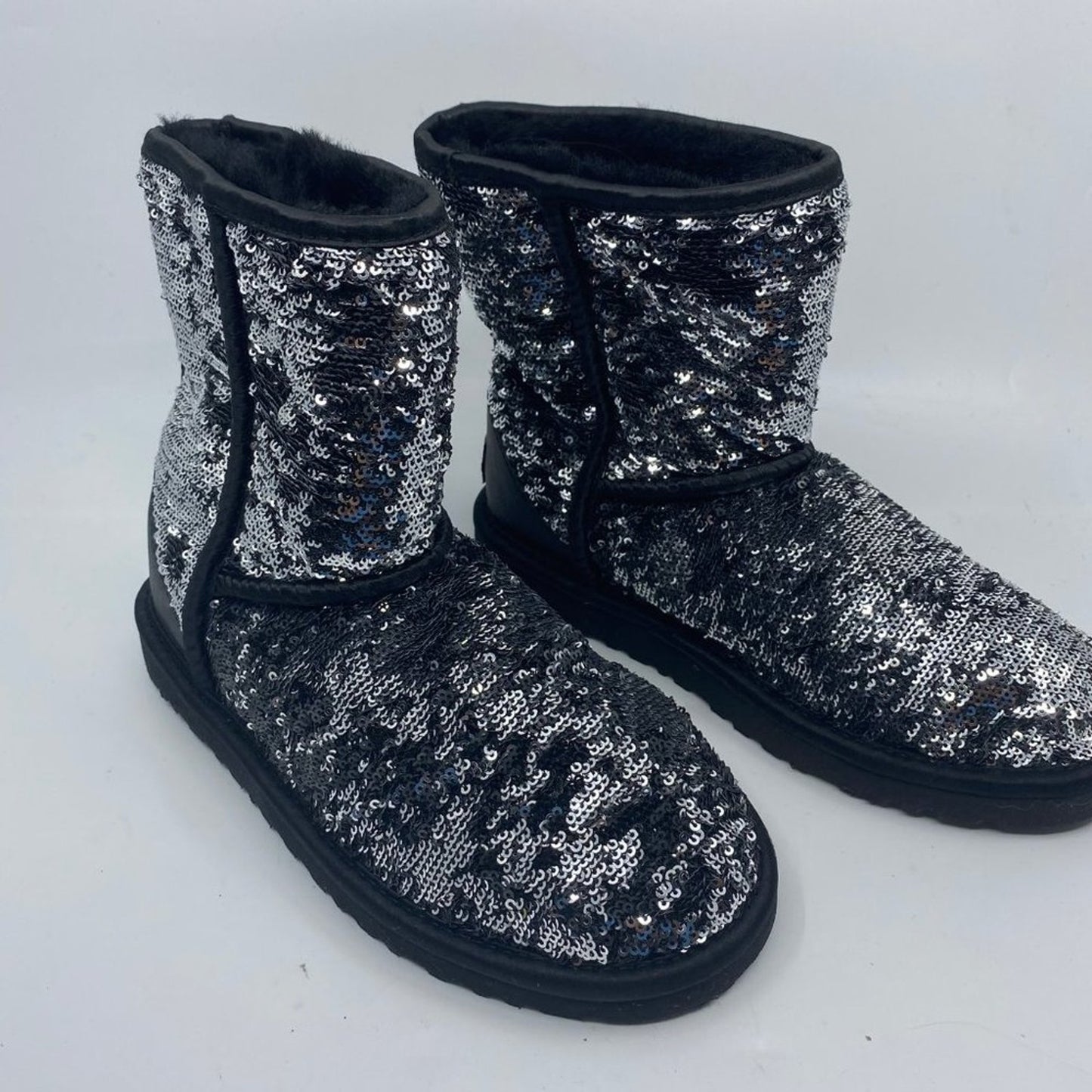 Fashion UGG Black Silver Special Boots Size: US 4