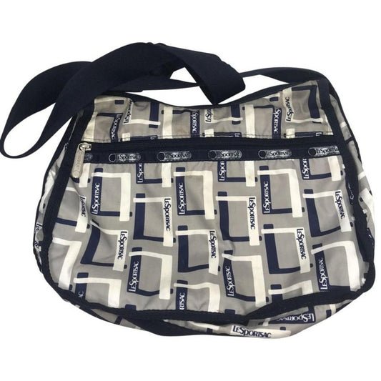 LeSportsac Medium Size Gray Black Crossbody Bag