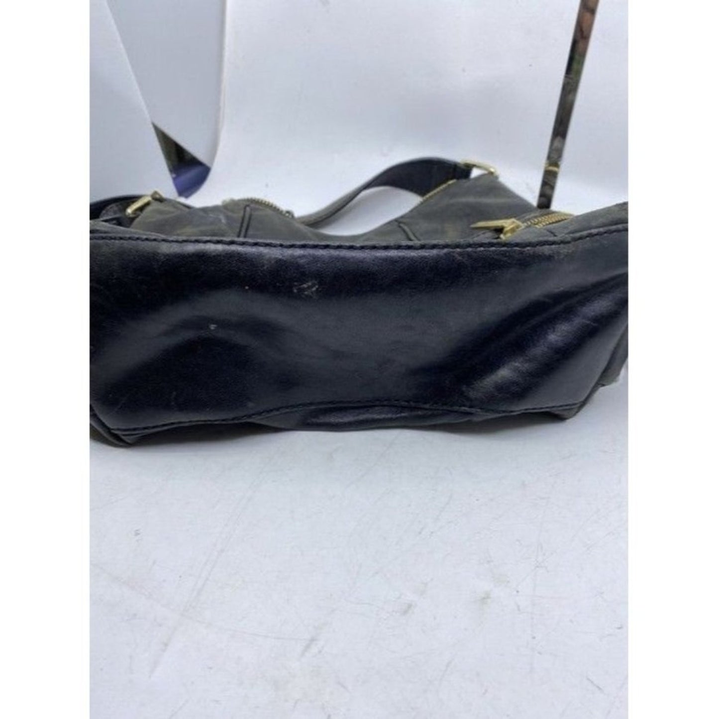 Michael Kors Side Zippers Blkack Leather Shoulder