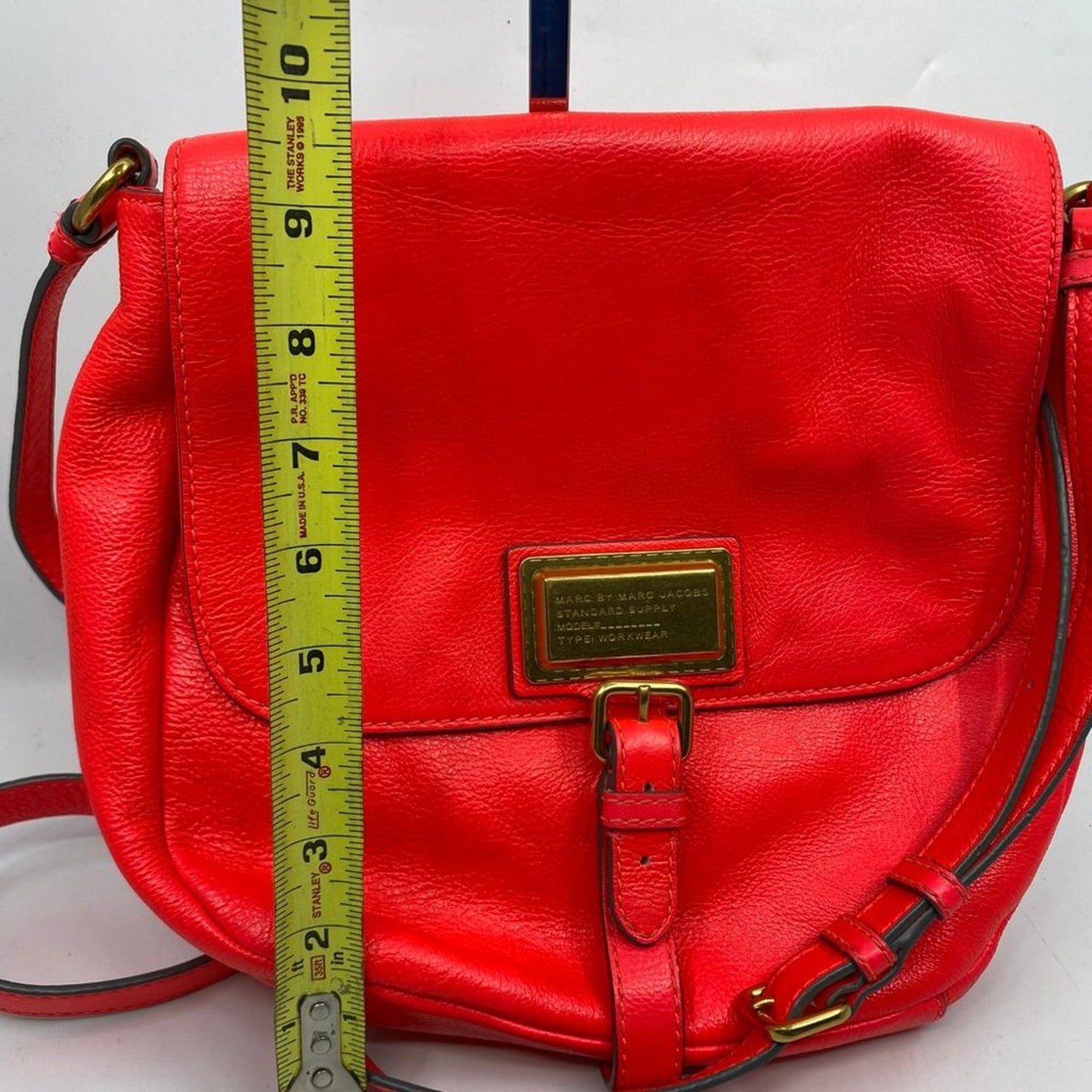 Marc Jacobs Orange Grain Leather Crossbody Bag