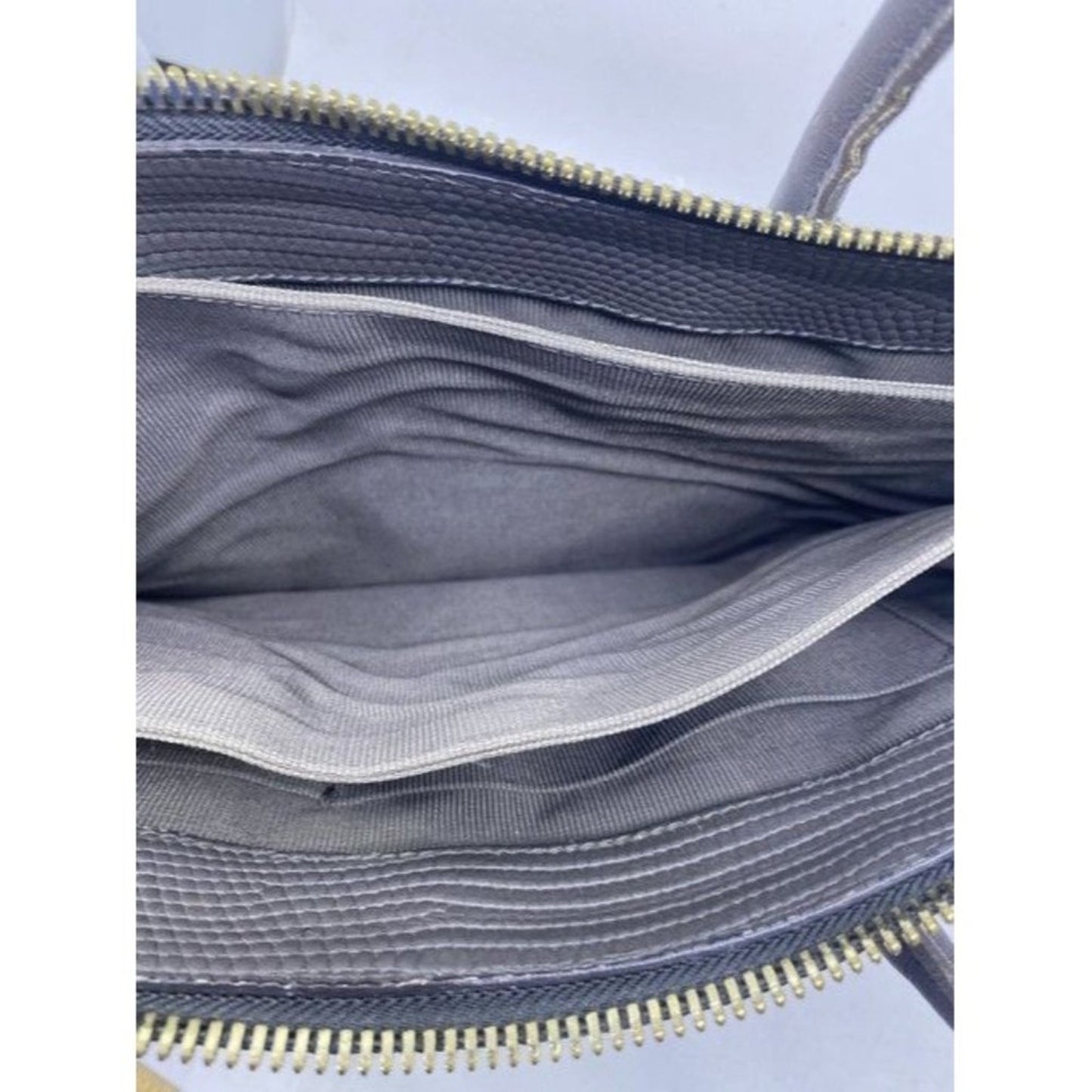 Furla Unique Vintage Snake Print Metal Side Supports Gray Leather Tote