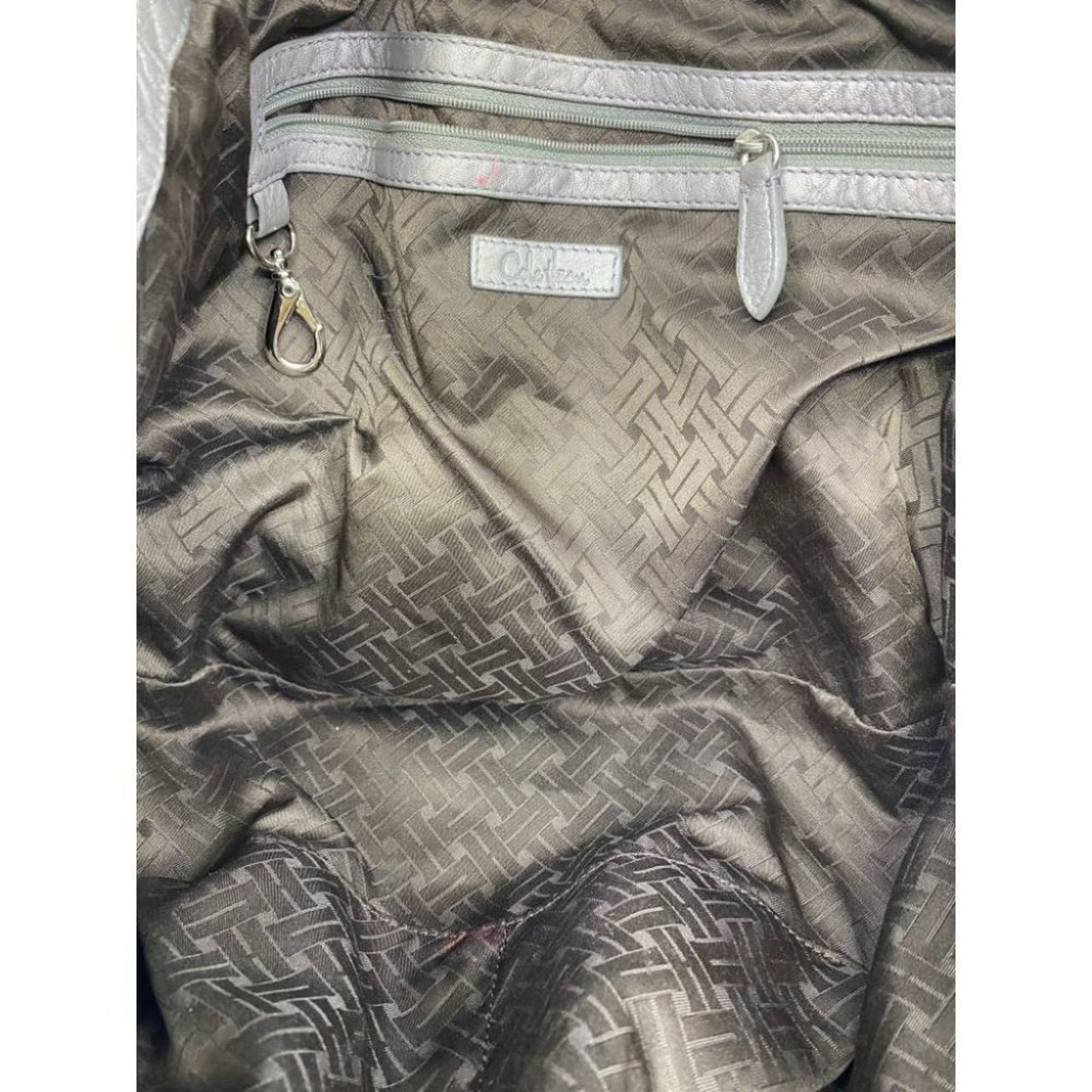COLE HAAN Gray Large Leather Tote/ Shoulder Bag