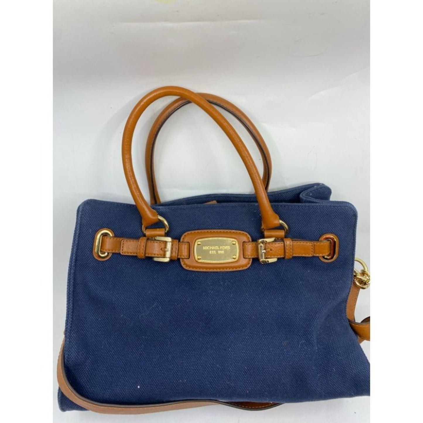 MICHAEL KORS Blue Inter Woven Canvas Shoulder Bag