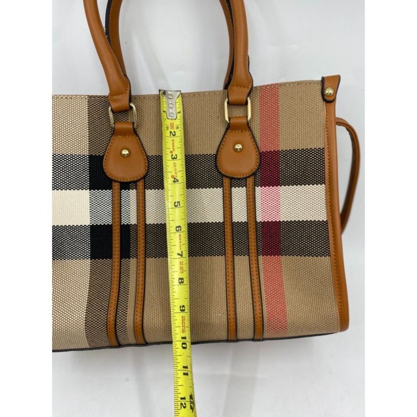 NWT! ClosetsNYC Large Plaid Tote Bag w/ Crossbody