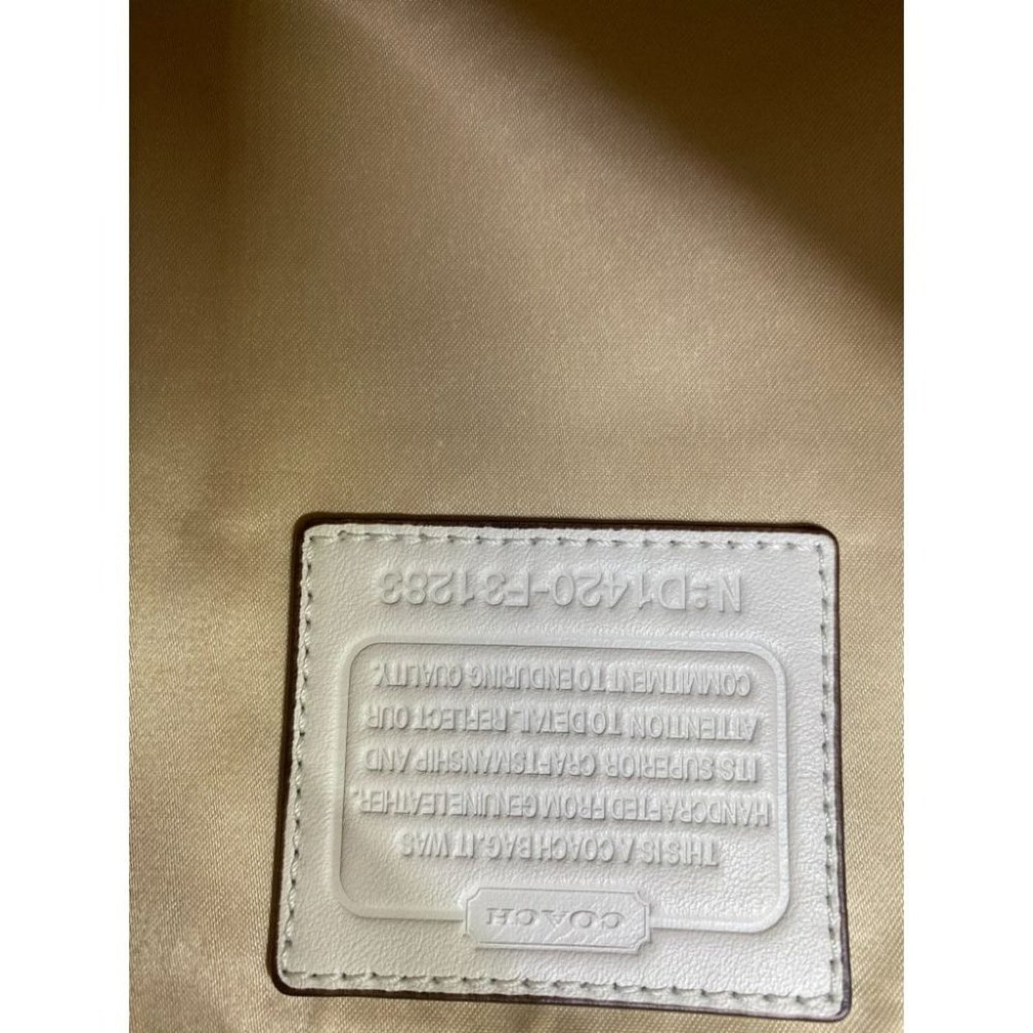 COACH Large White Leather Tote Bag