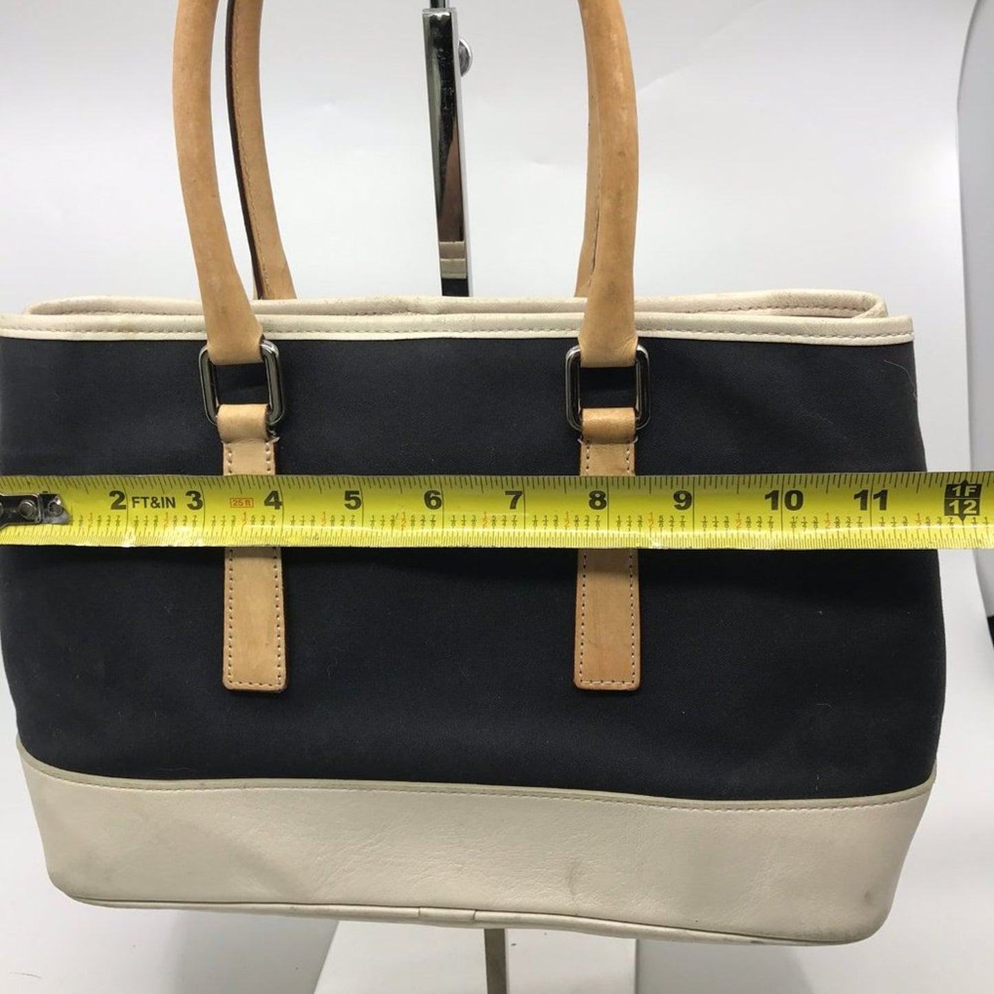 COACH Black White Fabric Tote Bag