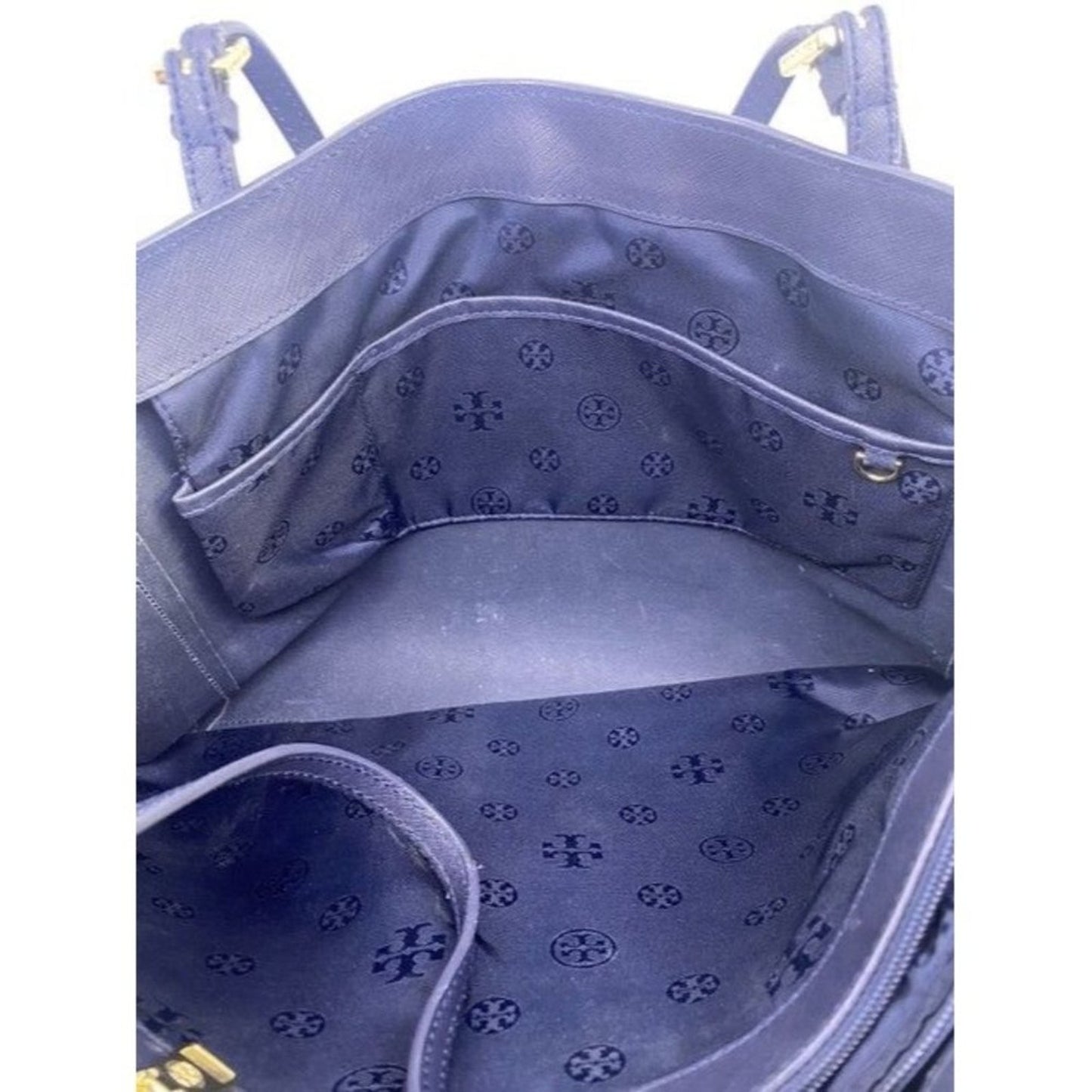 Tory Burch Padded Laptop Zip Black Leather Shoulder Bag