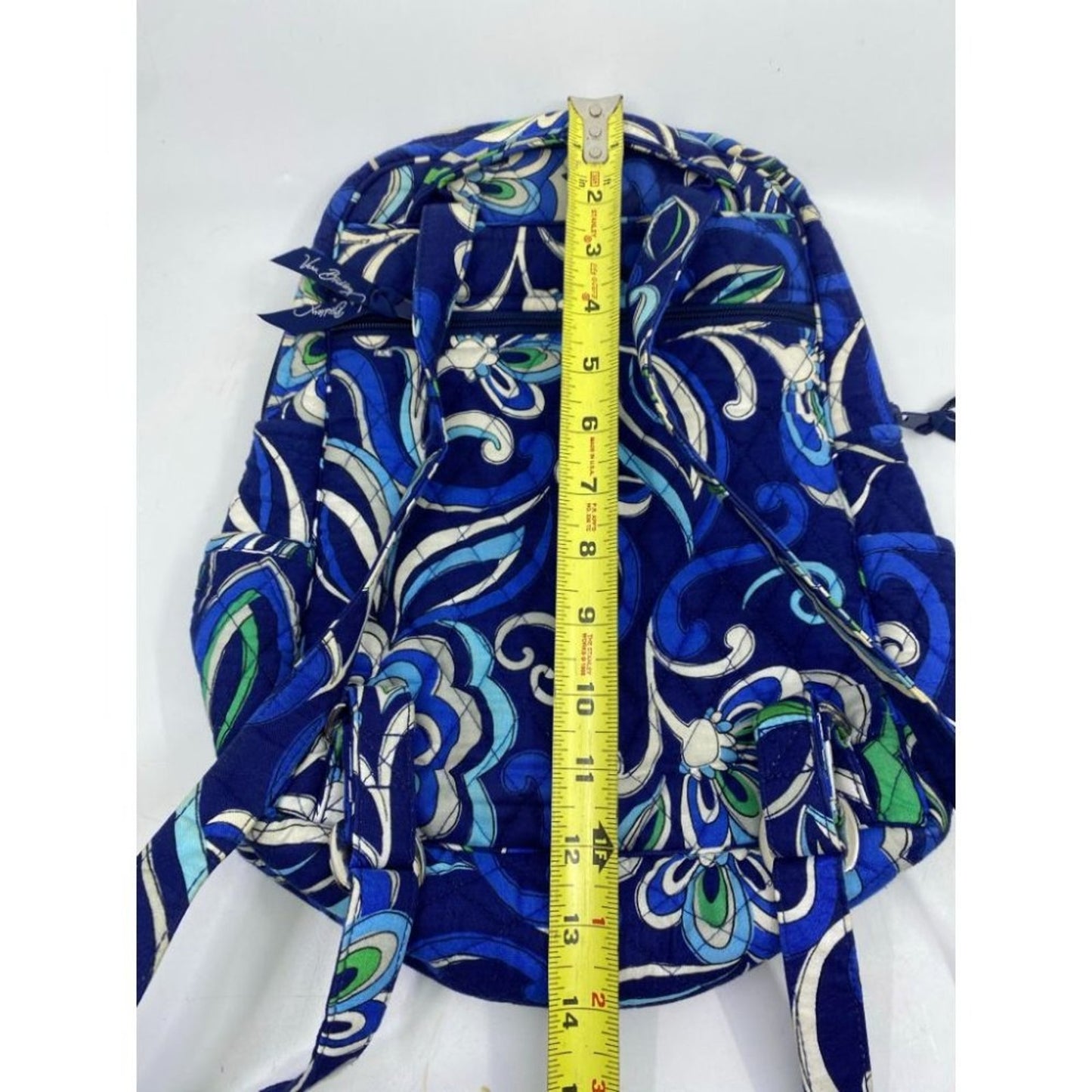Vera Bradley Quilted Blue White Green Back Pack