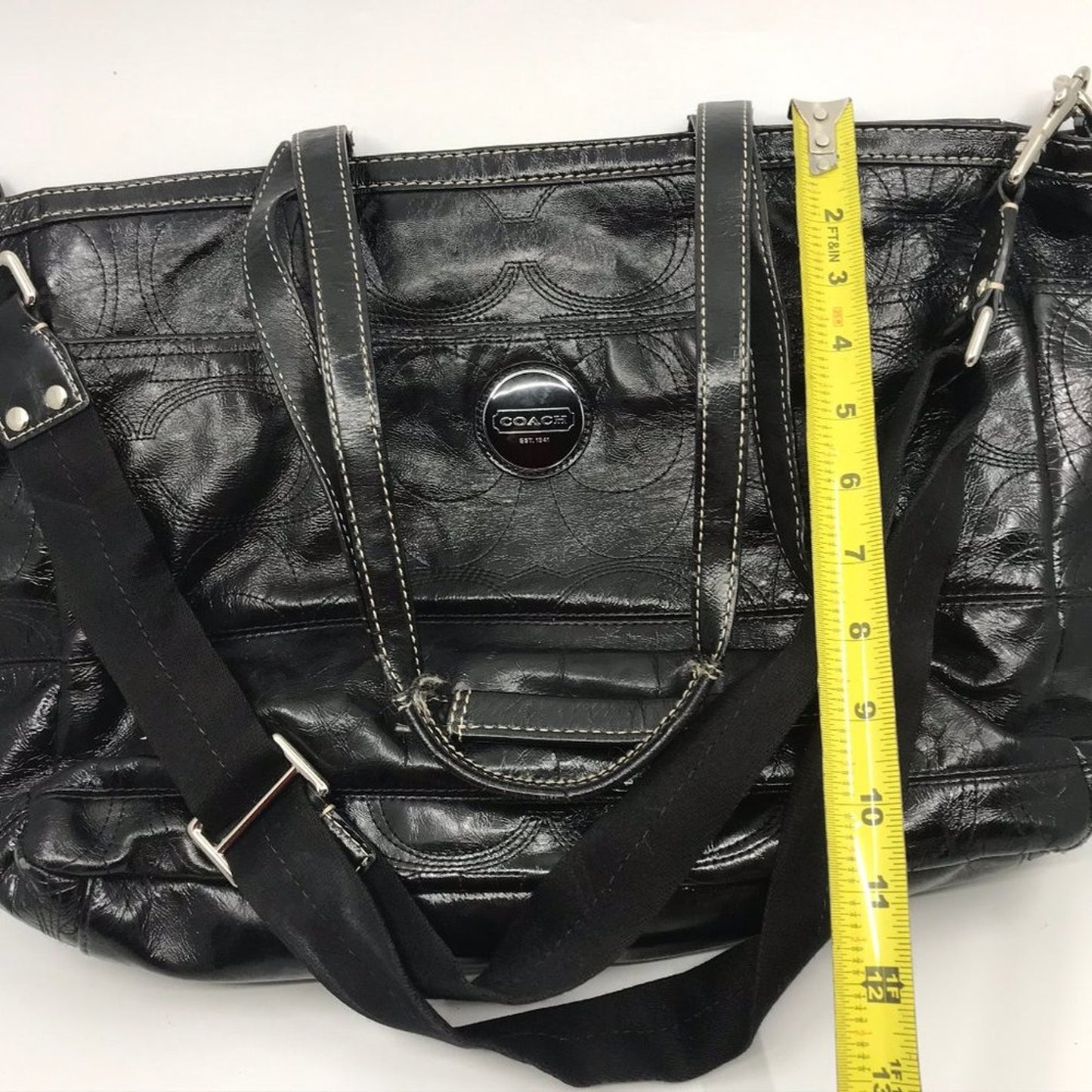 COACH Black Patent Leather Shoulder Bag