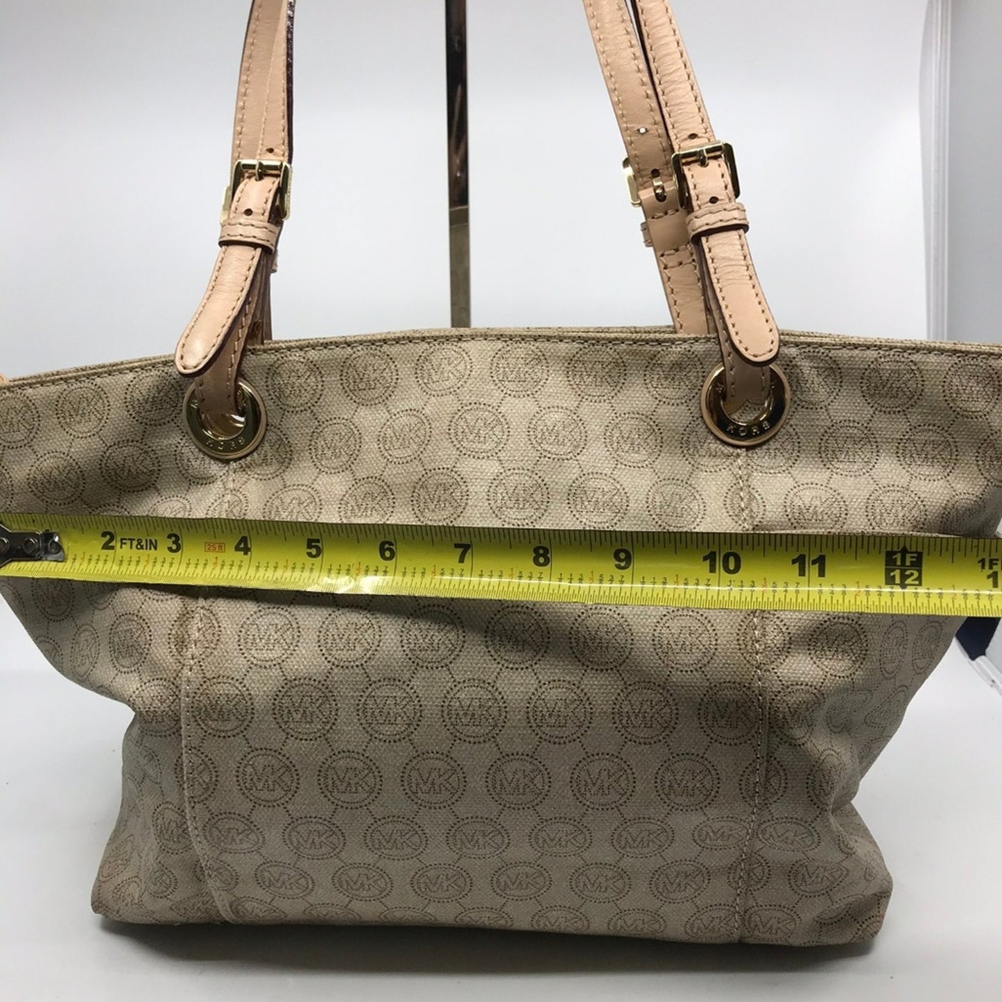 Michael Kors Large Coated Canvas Brown Tote Bag