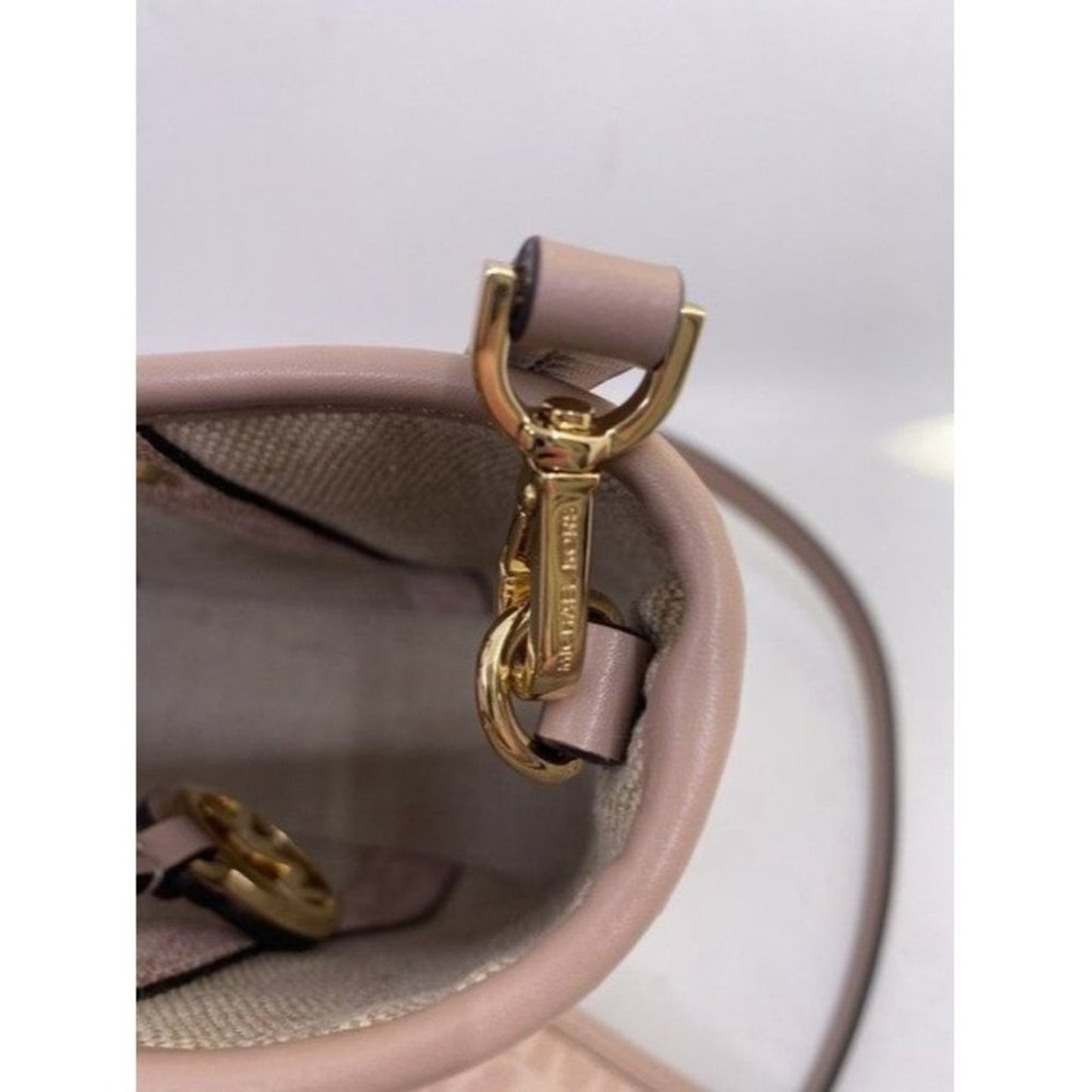 Michael Kors Brooklyn Eva Studded With Pouch Smokey Rose Embossed Pebble…