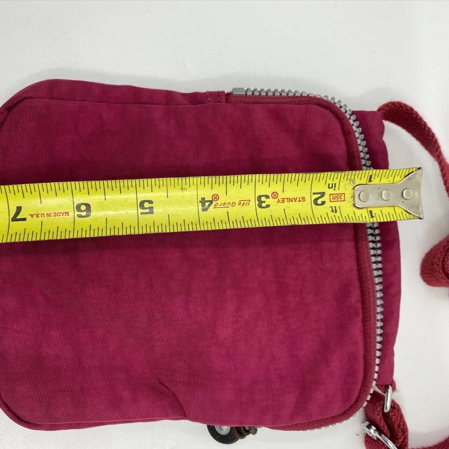 Kipling Maroon Nylon Mini Crossbody Bag