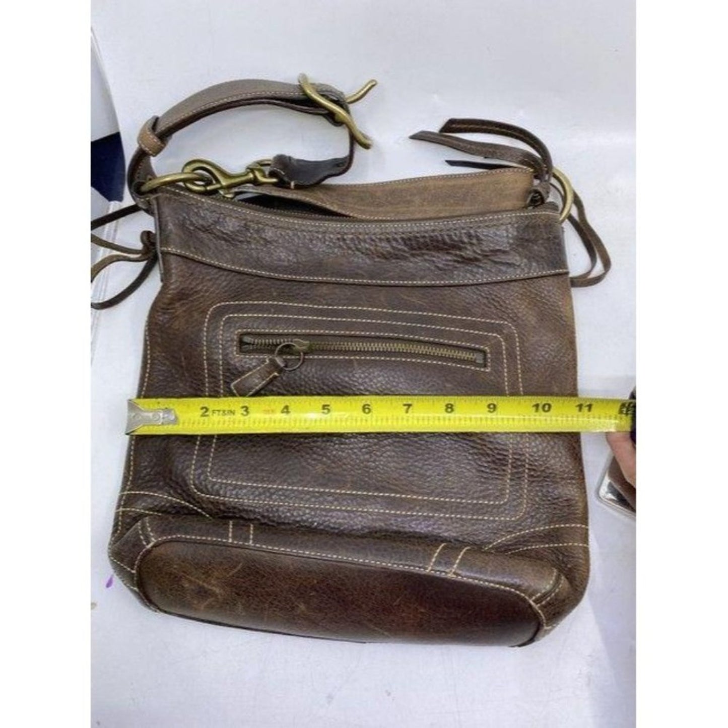 coach brown leather cross body bag