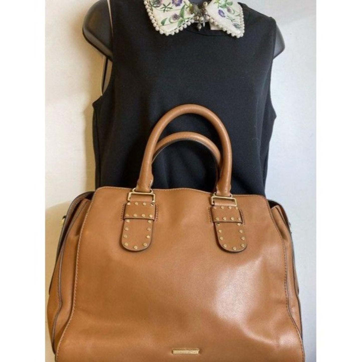 rebecca minkoff bag shoulder orange leather tote