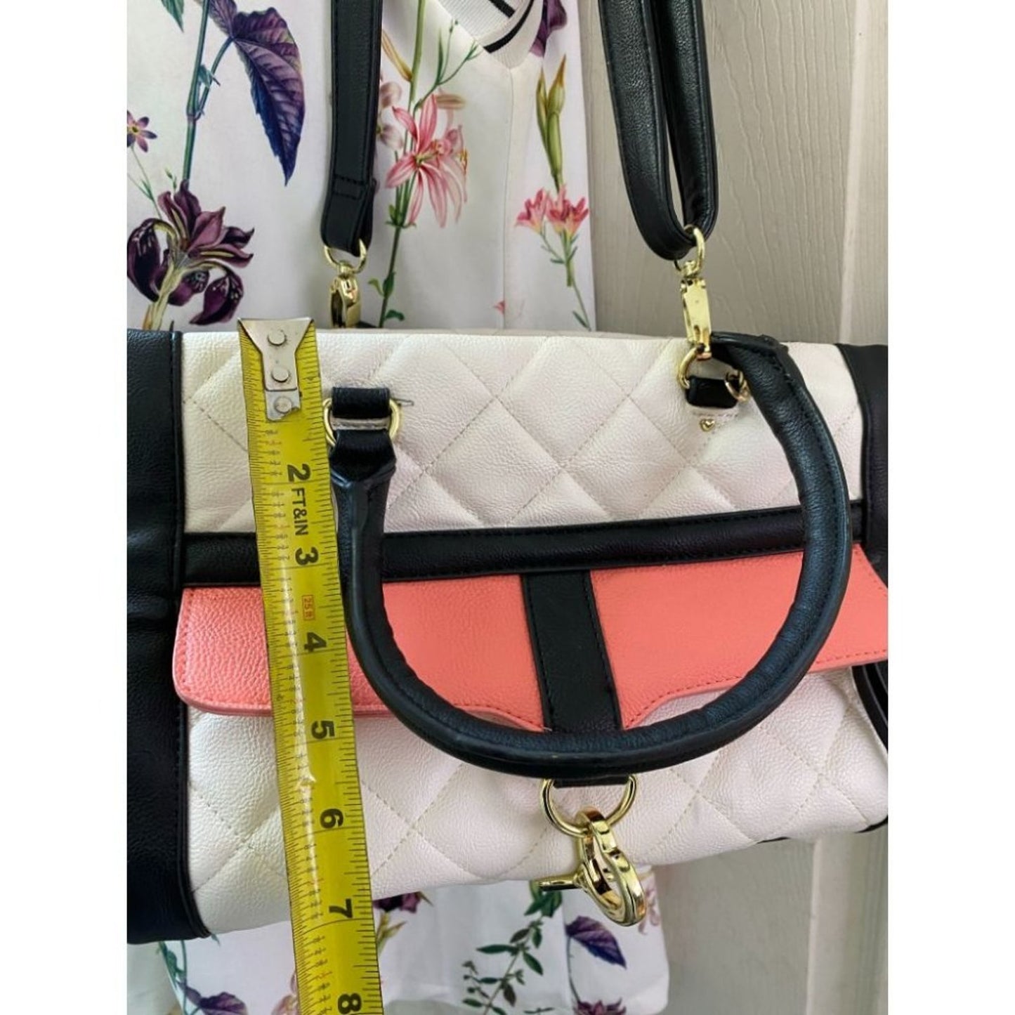 Betsey Johnson Black White Leather Shoulder Bag