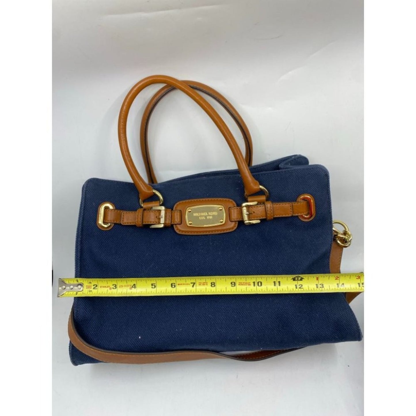 MICHAEL KORS Blue Inter Woven Canvas Shoulder Bag